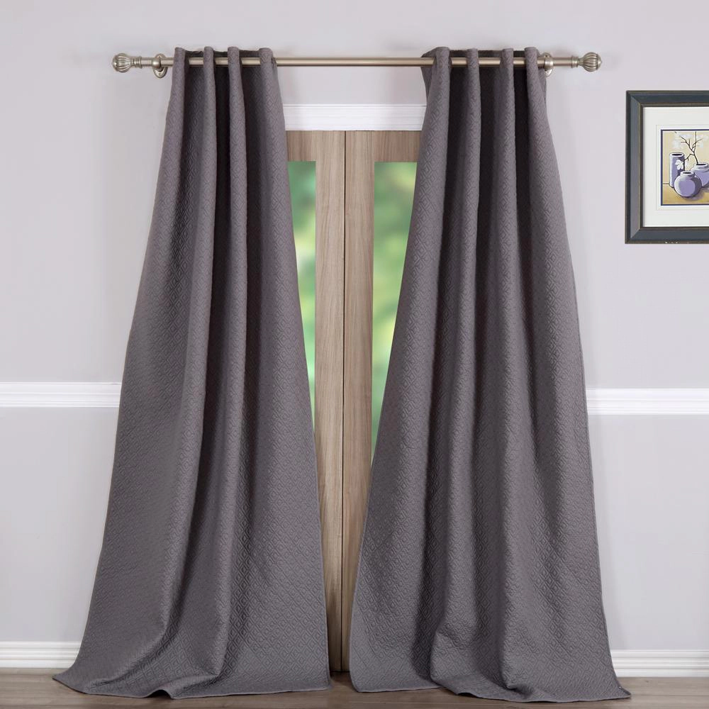 Greenland Home Fashion Vashon Window Panel Pair - Gray 42x84"
