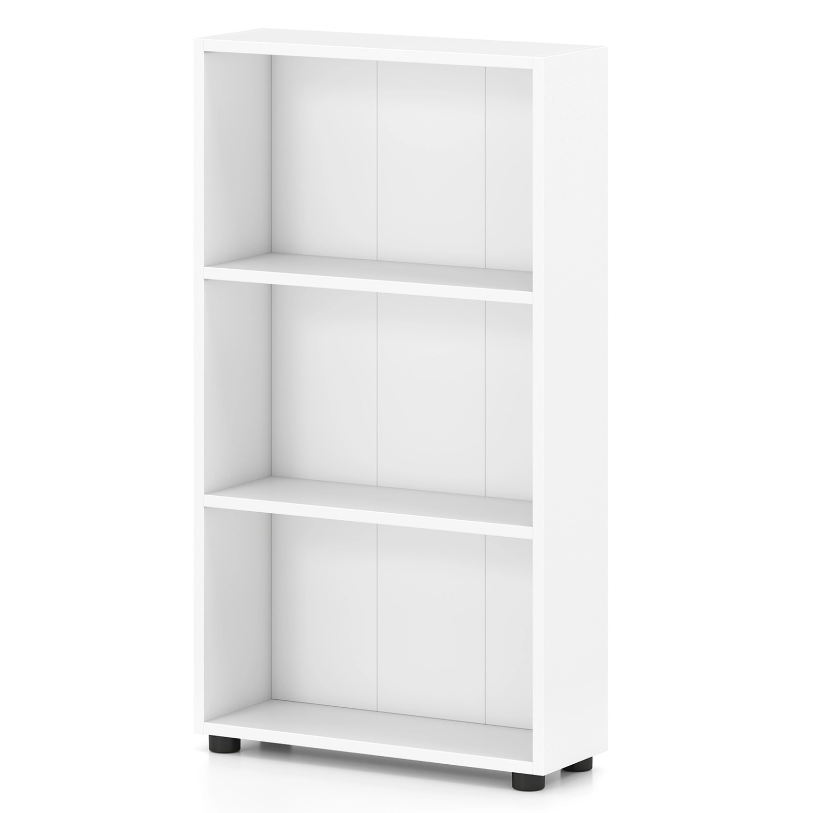 SUGIFT White 3-Tier Bookcase 42 in Tall Book Shelf with Anti-Tipping Kit