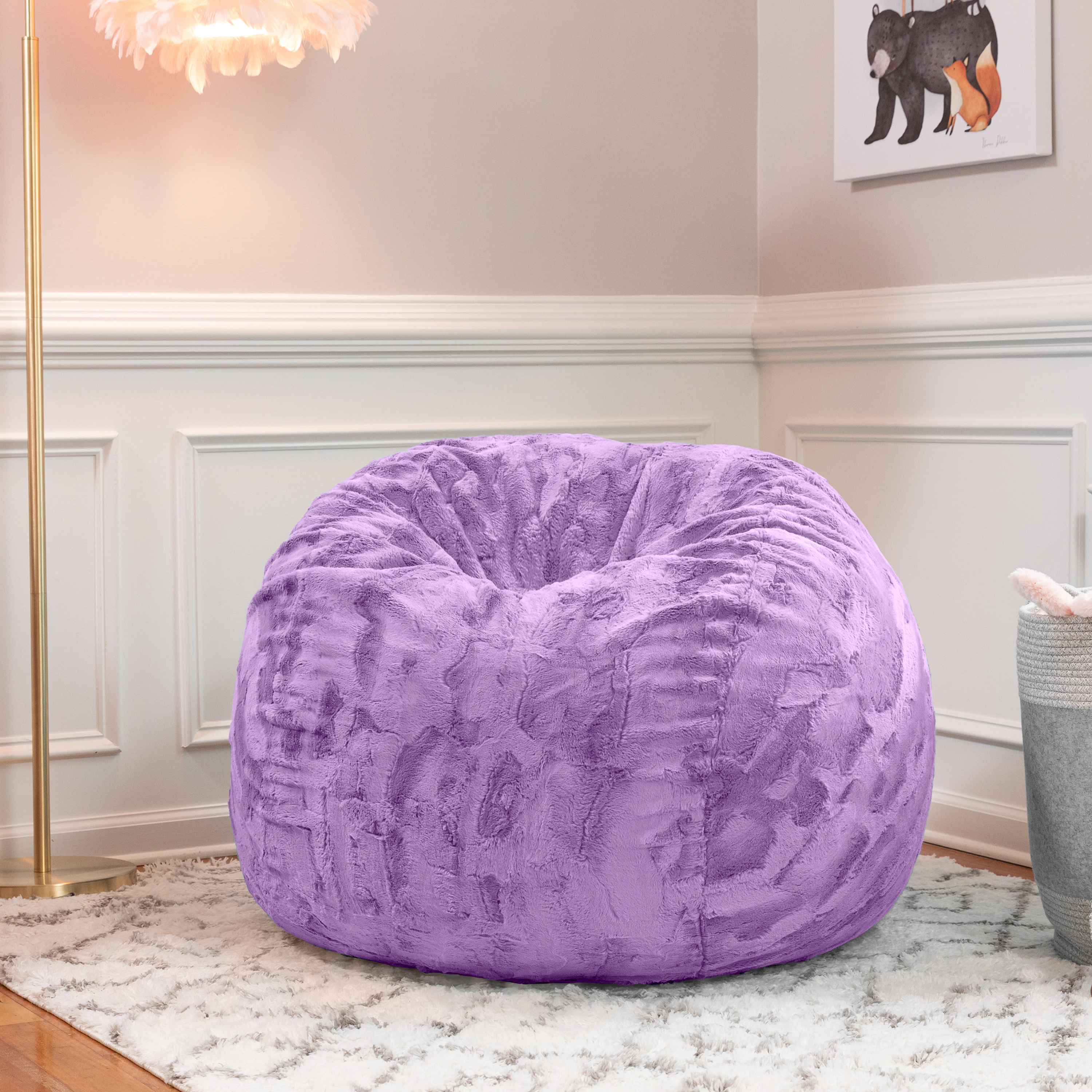 Jaxx Saxx 3 Foot Bean Bag Chair - Faux Fur Fun Colors