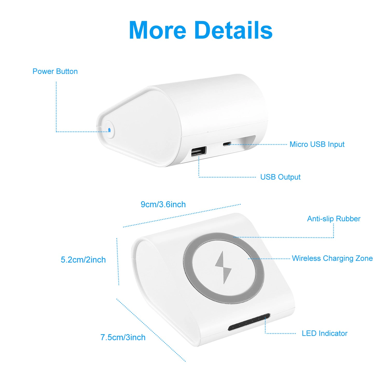 GBruno 10000mAh Qi Wireless Charger Power Bank