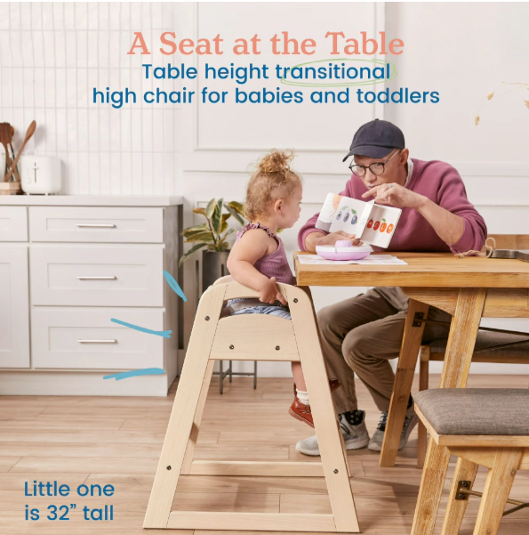 ECR4Kids Unisex ASATT High Chair, Antique White