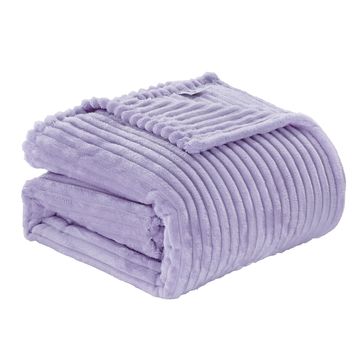 Plazatex Striata Lined Oversized All Season 100% Polyester Blanket Queen 90" x 90" Lilac