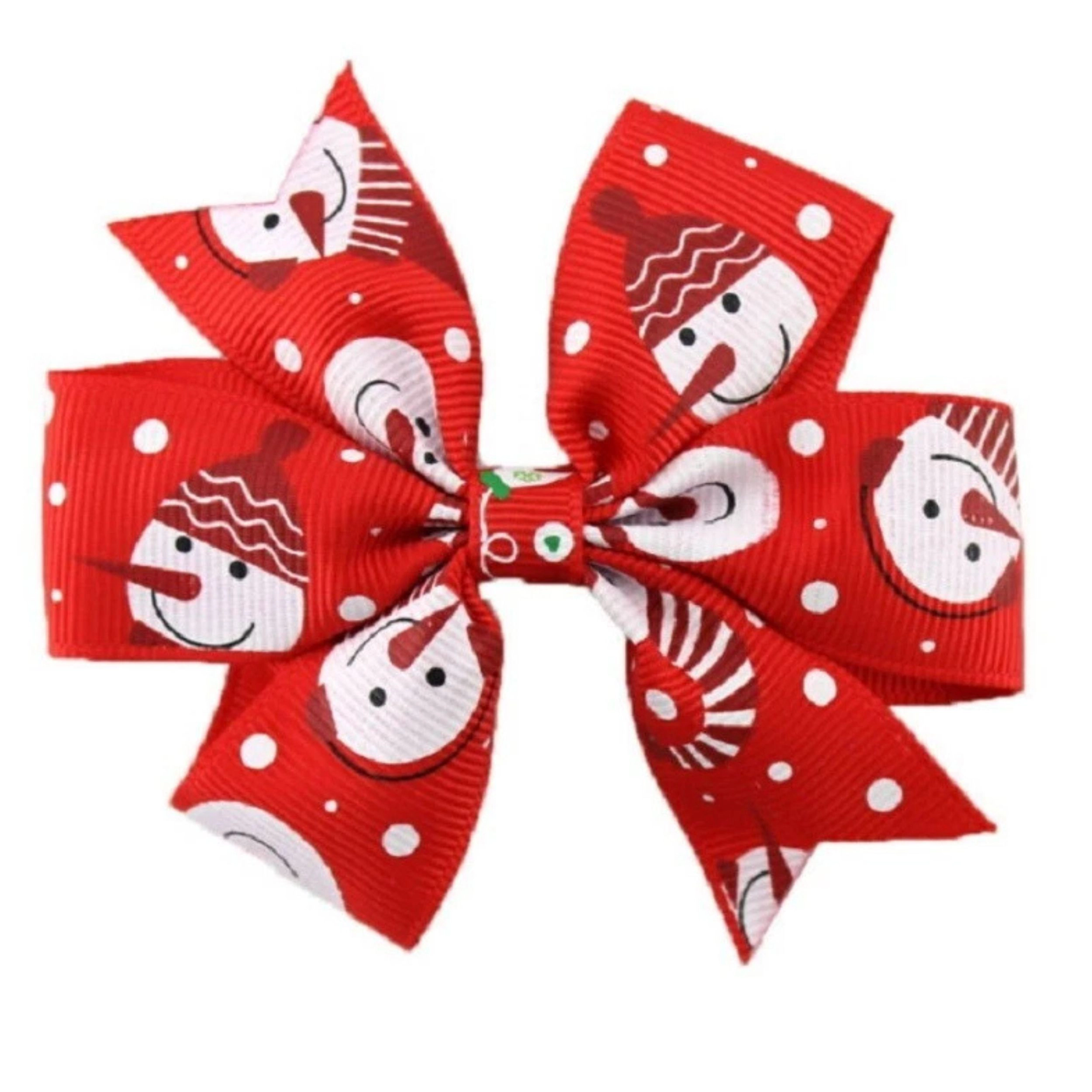 Home Collection Girls Christmas Snowflake Ribbon Hair Bow Clips 6-Pack Holiday Hair Accessories