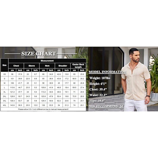 COOFANDY Men's Regular Fit Short Sleeve Camp Shirt