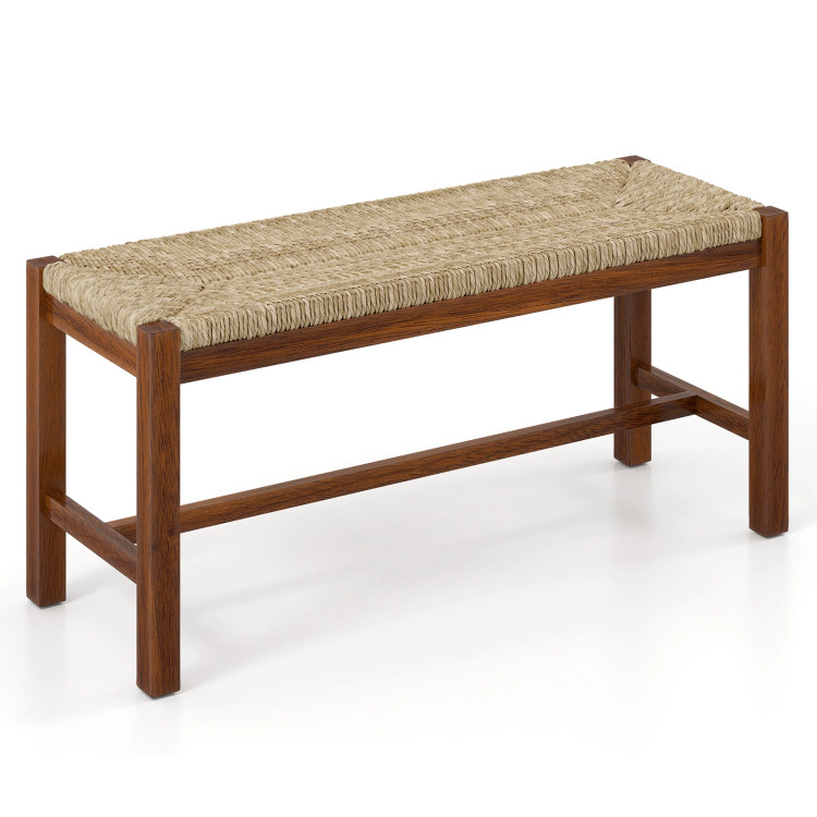Hivvago 40 Inch Long Wood Bench with Solid Rubber Wood Frame-Walnut