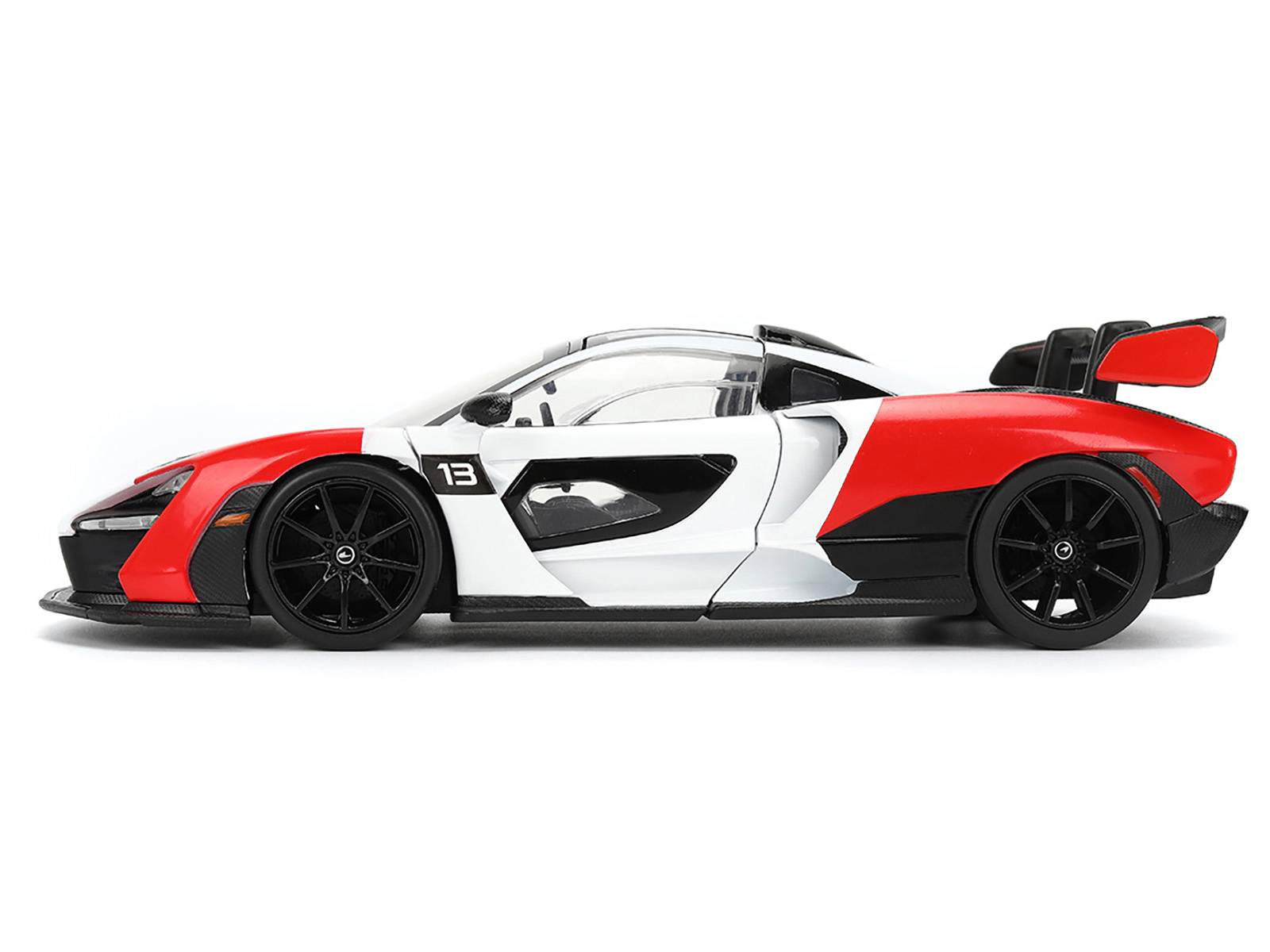 Jada McLaren Senna Red and White with Carbon Hood and Top "HyperSpec" Series 1/24 Diecast Model Car by Jada