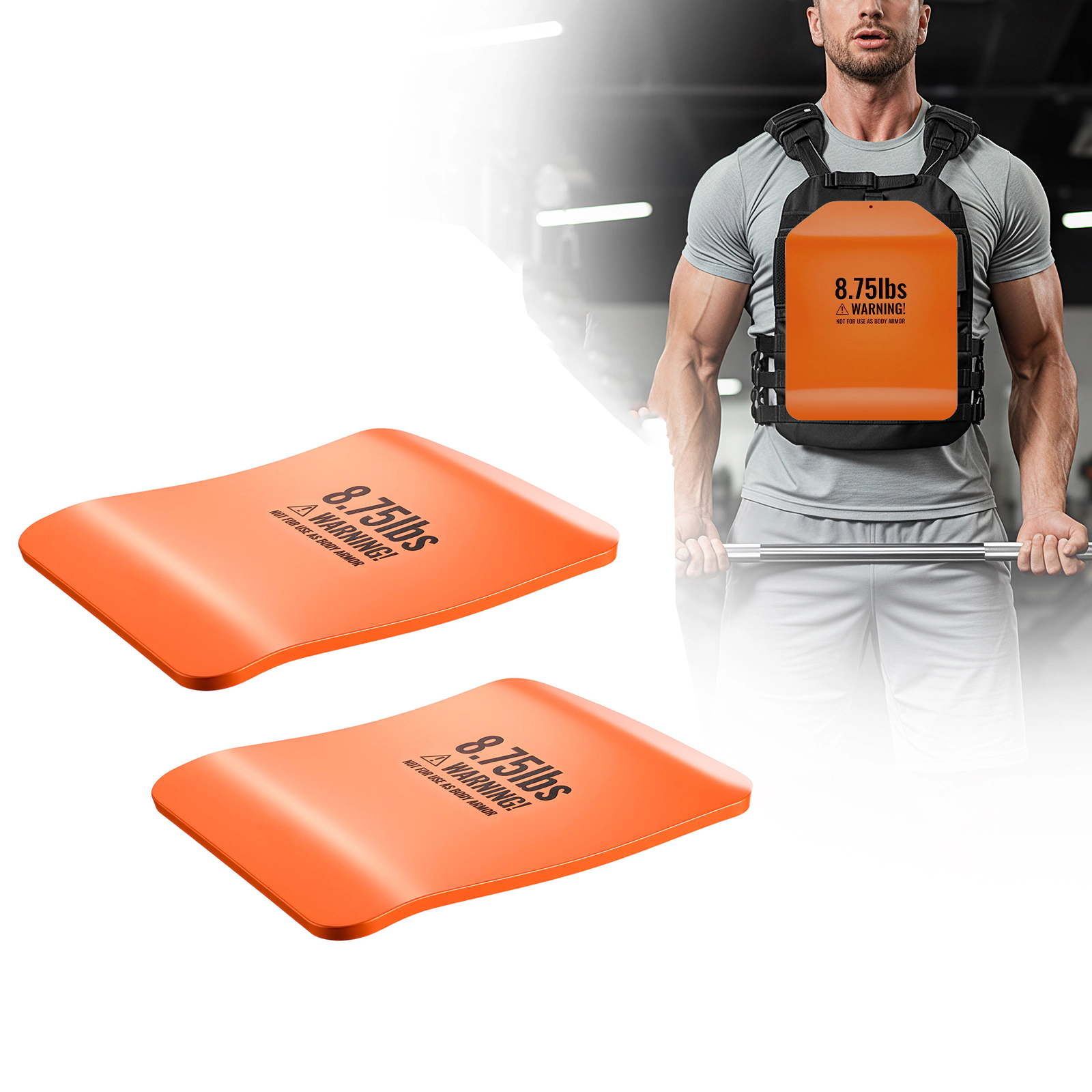 HONGGE Curved Weight Vest Plates Pairs Premium Steel Tactical Weighted Plates for Vest Ergonomic Design for Strength