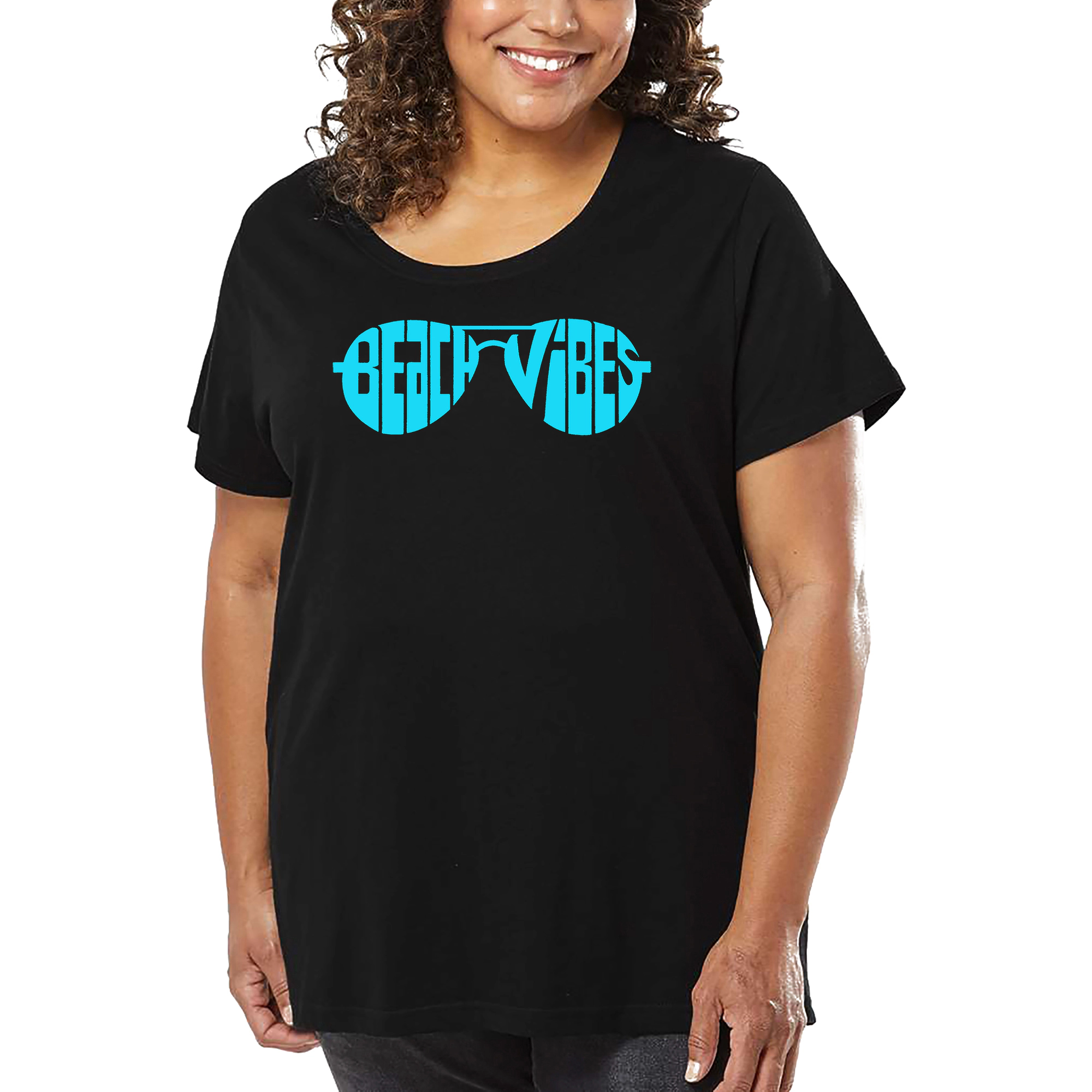 LA Pop Art Women's Plus Word T-Shirt - Beach Vibes