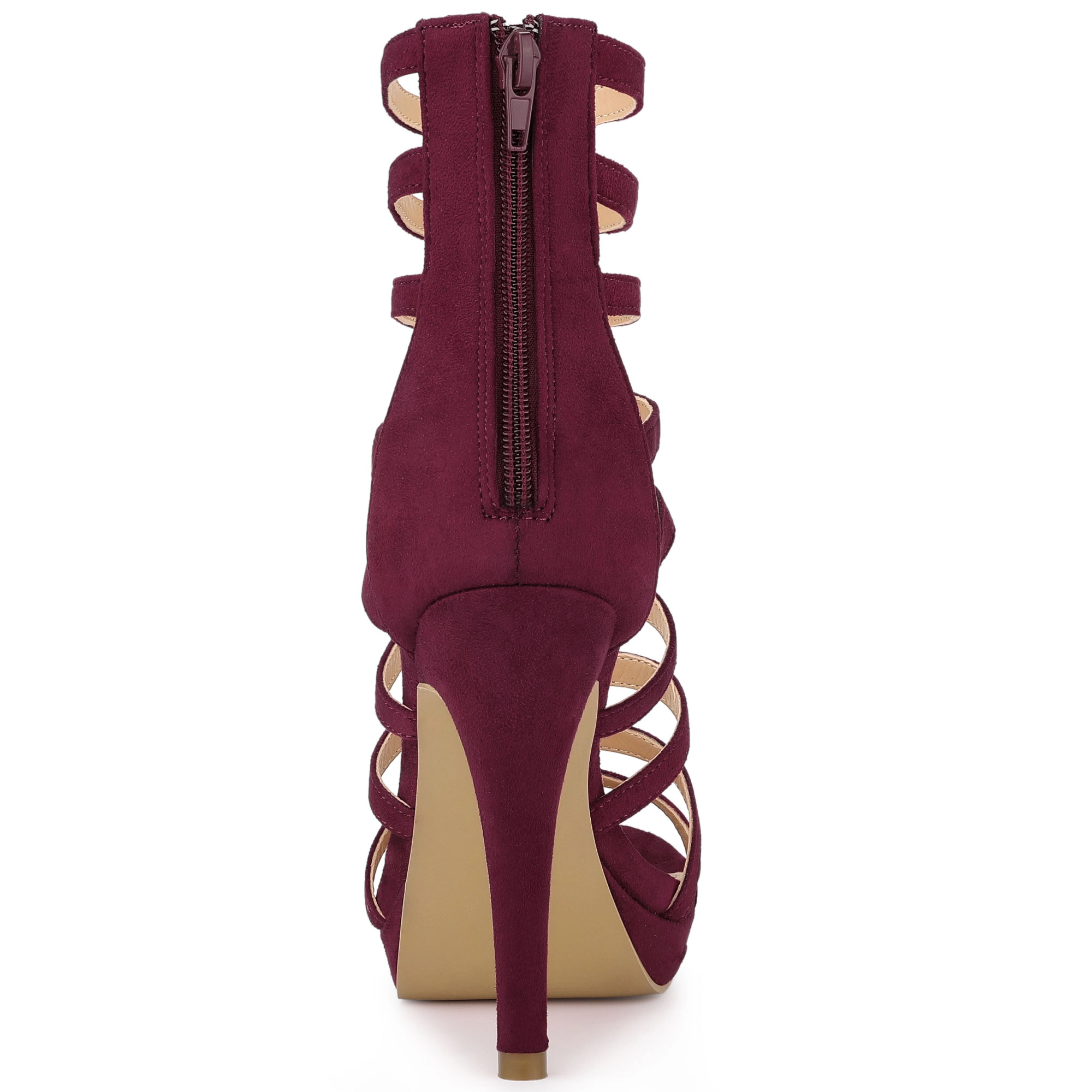 BLISSFUL STEP Women's Stiletto Platform Heels Strappy Gladiator Sandals