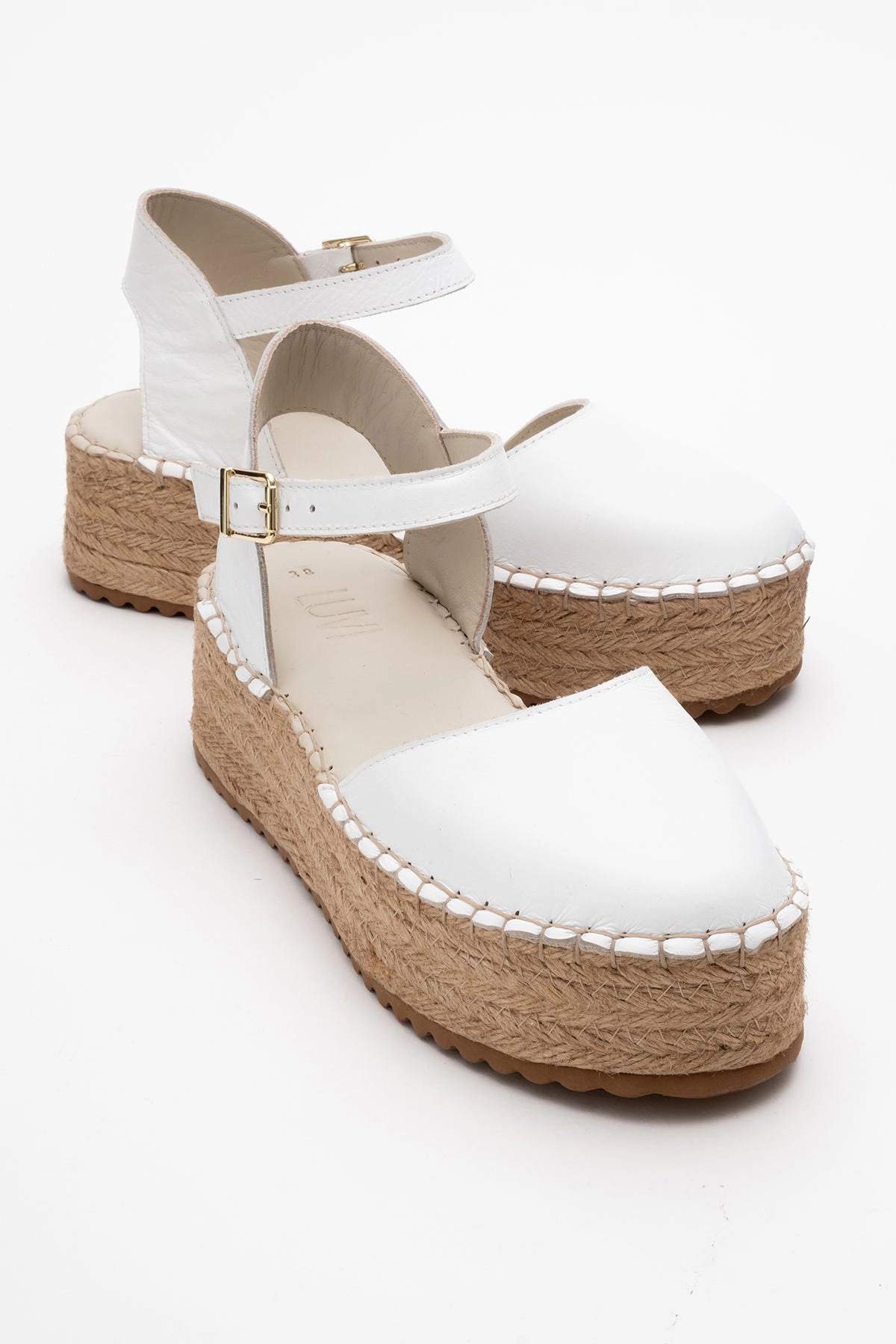 Forever & Always Womens Viba Leather Esprarille Platform Wedge Sandalss