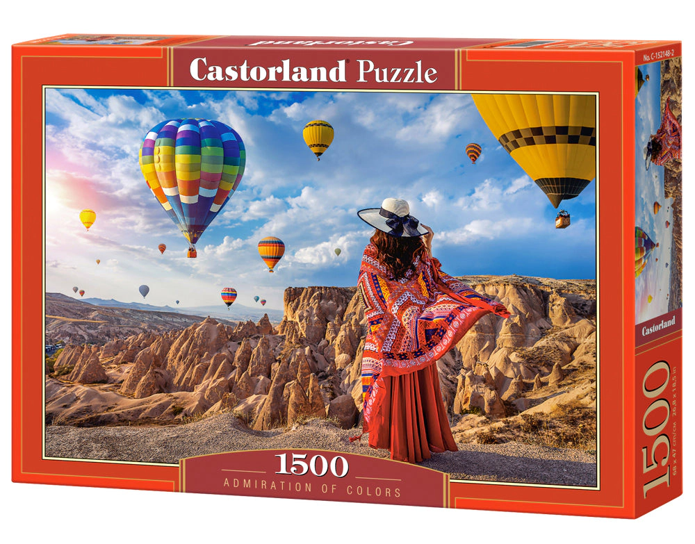 CASTORLAND 1500 Piece Jigsaw Puzzles, Admiration of colors, Colorful balloons, Landscape, Scenic view, C-152148-2