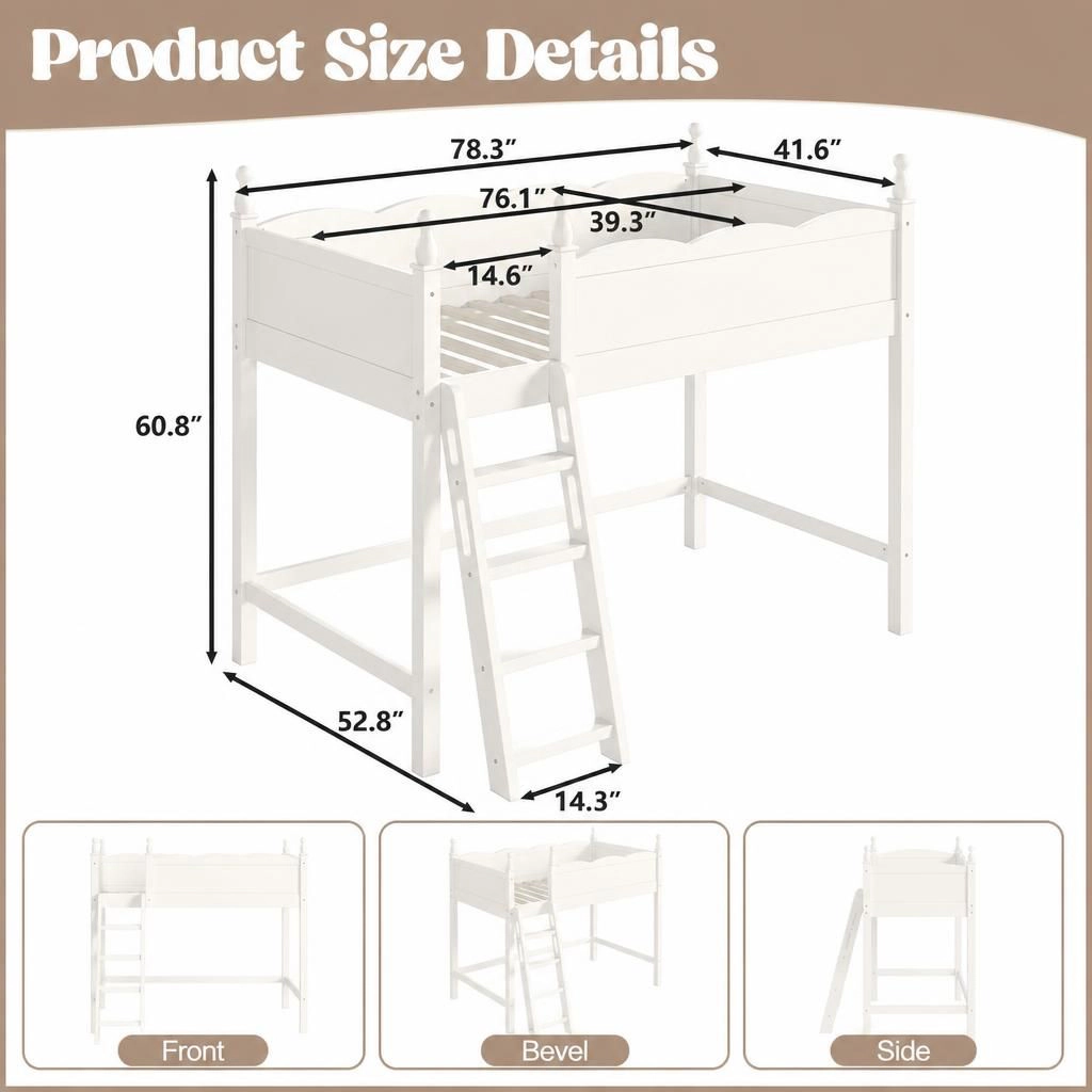 GOODSILO Solid Wood Twin Platform Bed Frame