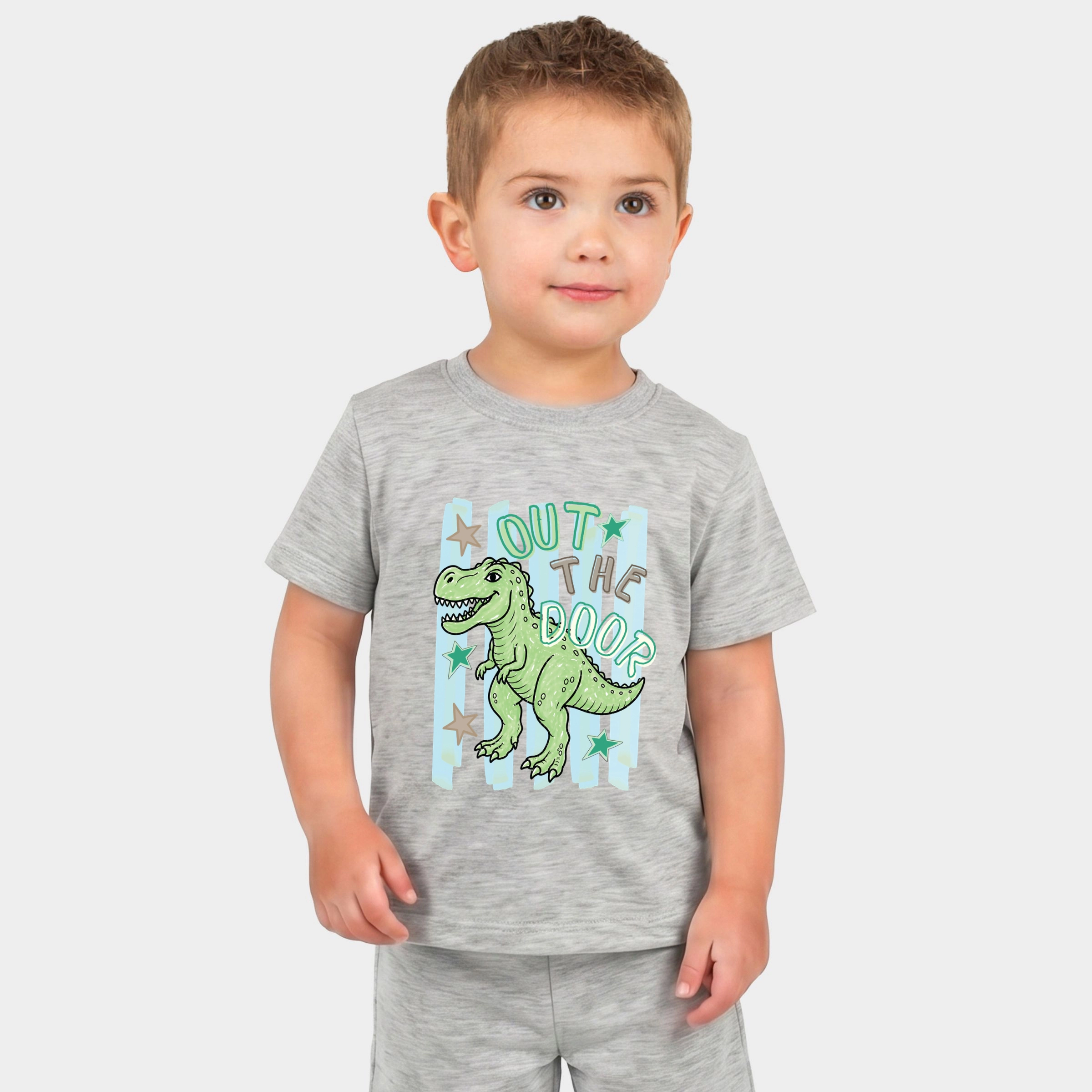 The Juniper Shop - Toddler Crew Shorts Set of 2 Out Door Dinosaur