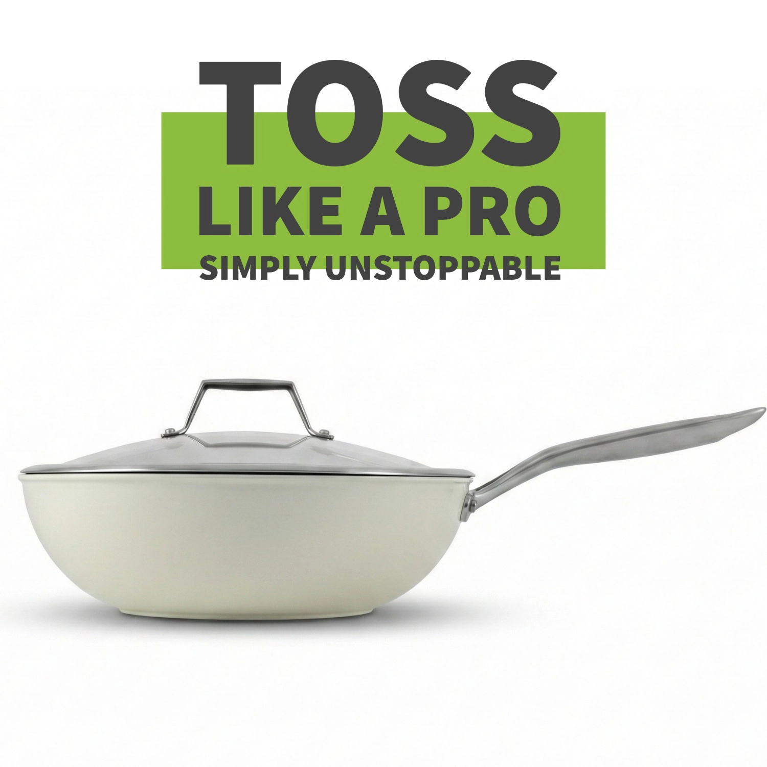 TECHEF - ValenCera - 12 Inch Wok/Stir-Fry Pan with Cover