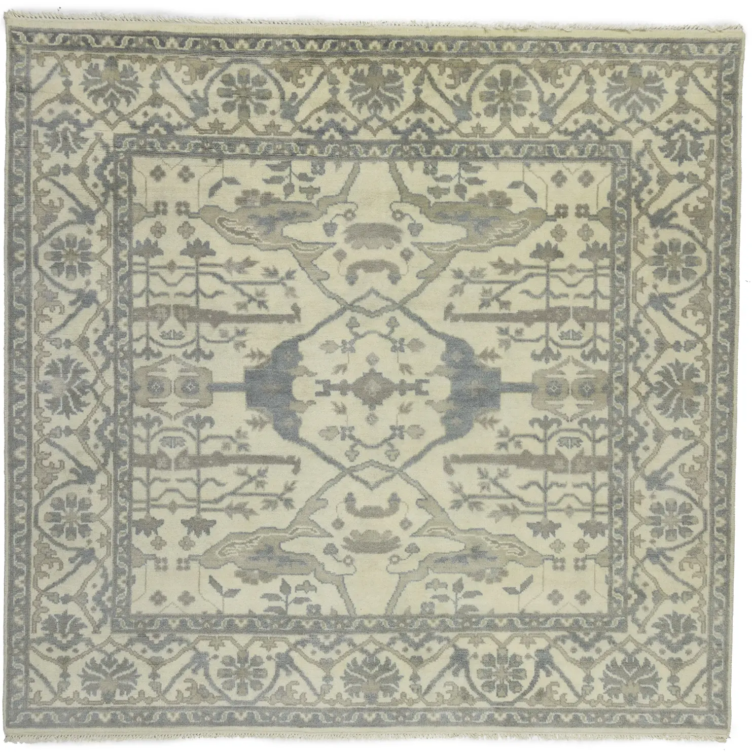 Magic Rugs 8'0 X 8'4 Oushak Hand Knotted Floral Oriental Wool Square Rug