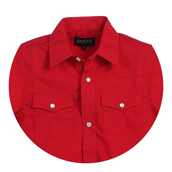 Gioberti Boy's Solid Short Sleeve Western Shirt