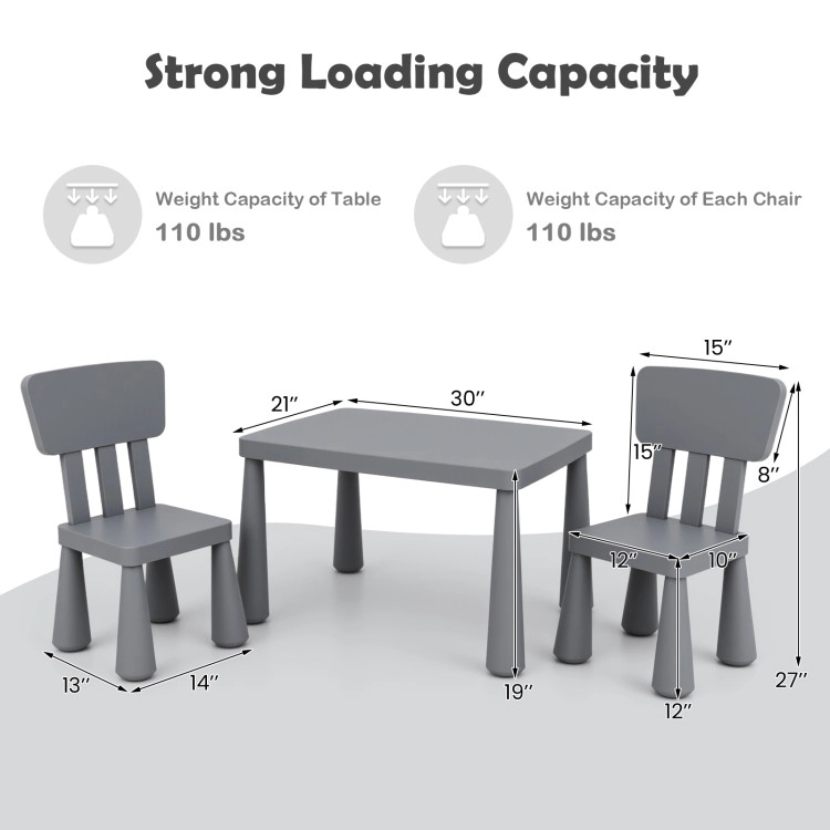 Hivvago 3 Pieces Multifunction Activity Kids Play Table And Chair Set