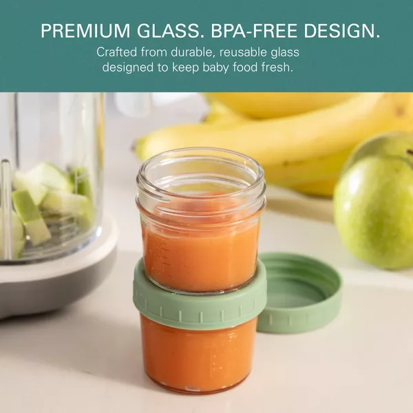 Sperric Glass Baby Food Storage Containers 12 Pack 4oz Reusable Jars w/ Lids, BPA‑Free Leakproof Freezer Microwave Safe