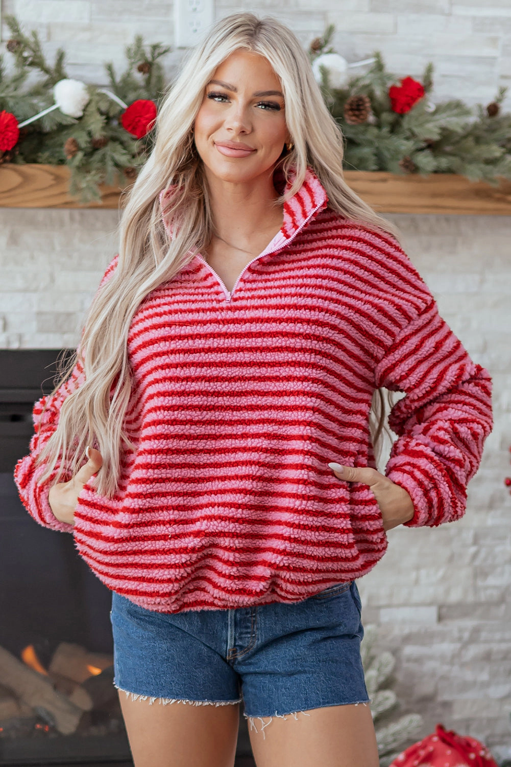 Threaded Pear Women's Camila Zip Fleece Oversize Sweatshirt