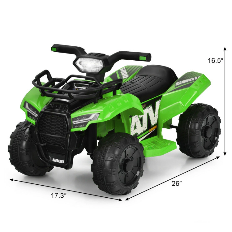 Hivvago 6V Kids ATV Quad Electric Ride On Car with LED Light and MP3