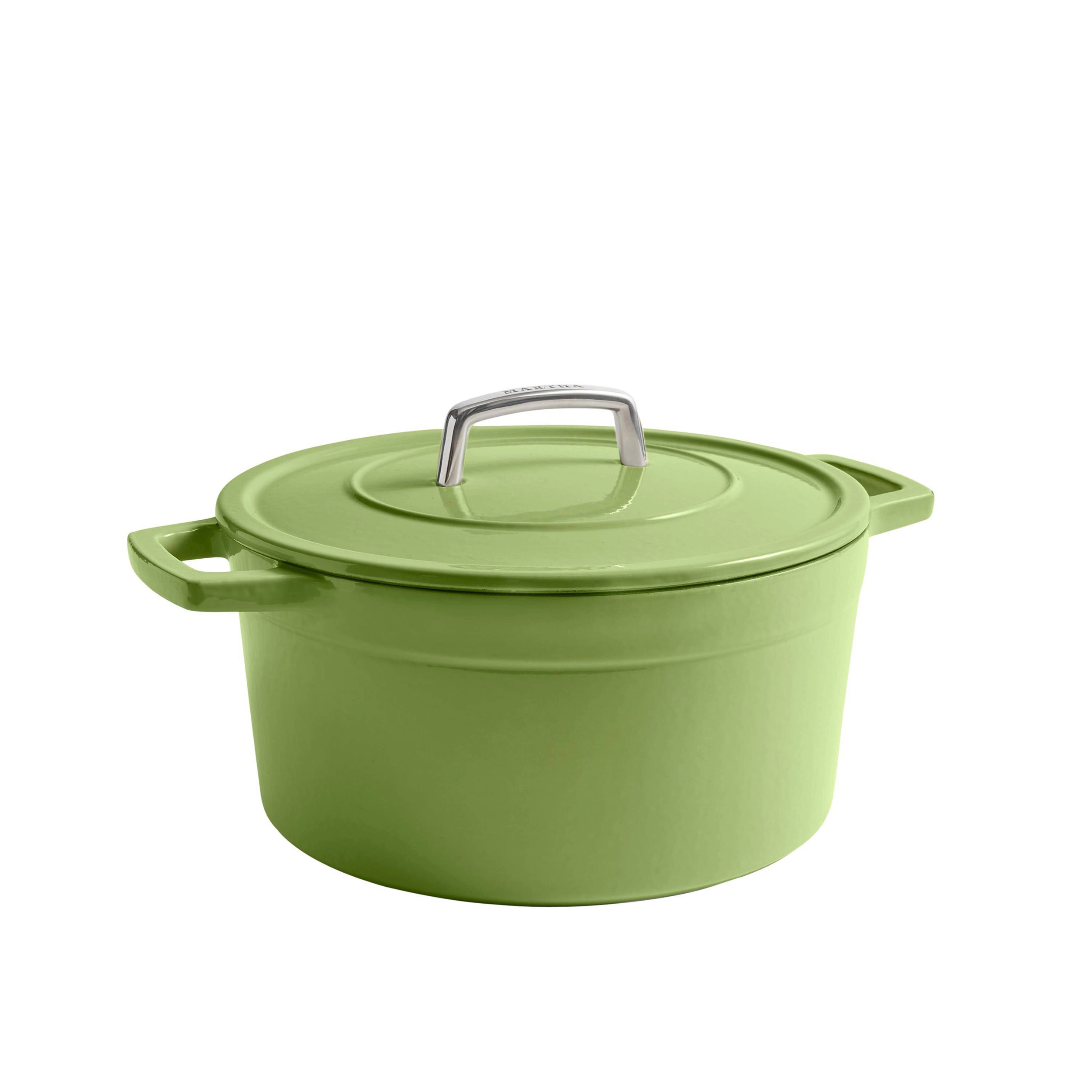 Martha Stewart 7 Quart Enameled Cast Iron Dutch Oven with Lid in Green