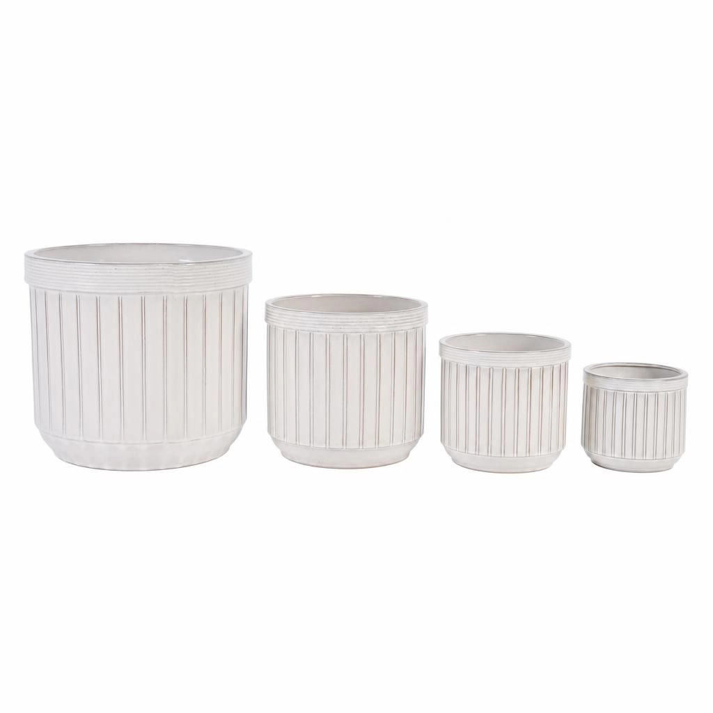 WOW PIONEER Large Durable Ceramic Planter Container for Plants Flowers Herbs Shrubs Patio Garden Balcony