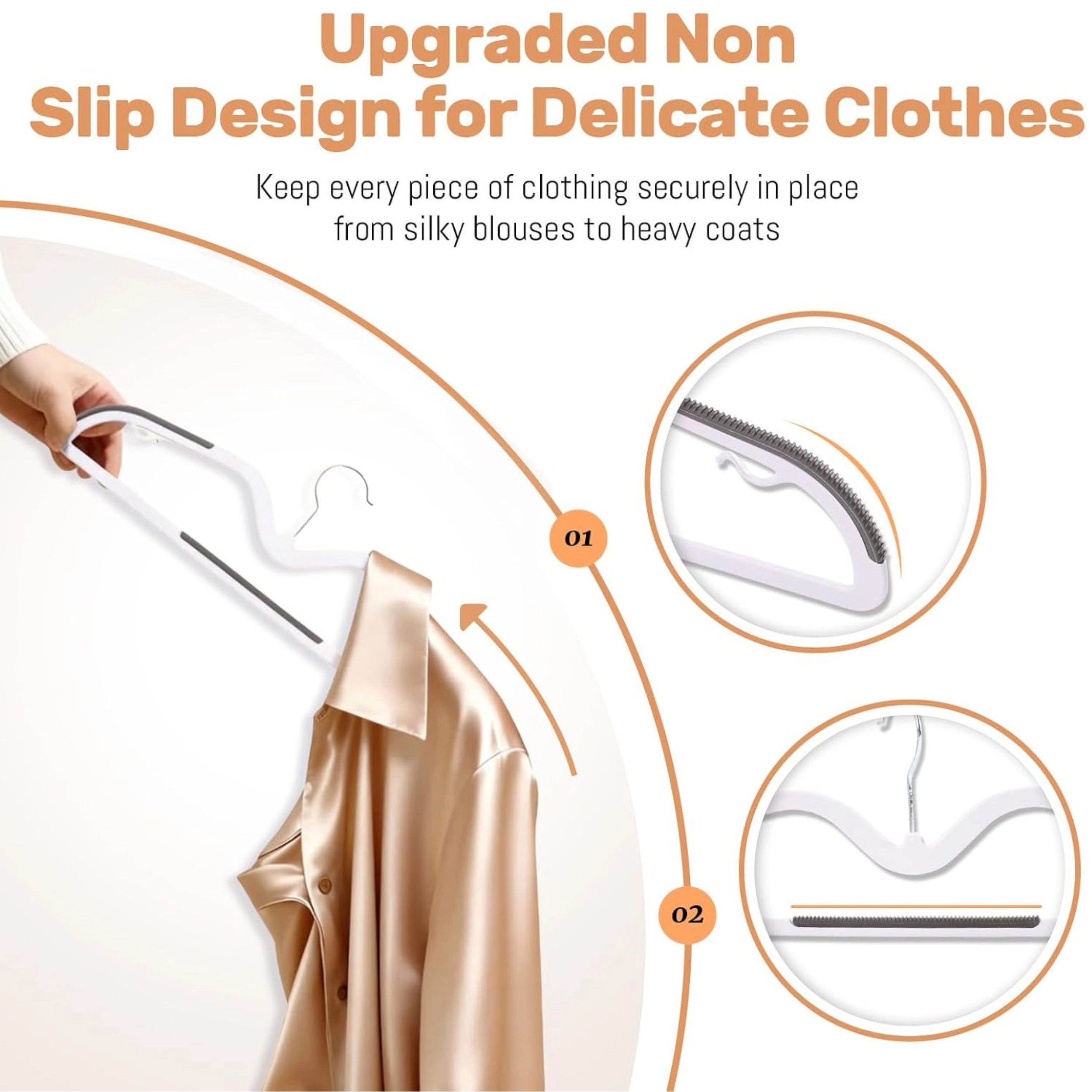 Stock Preferred Pack of 20 Heavy Duty Plastic Clothes Hangers with Non Slip Pads