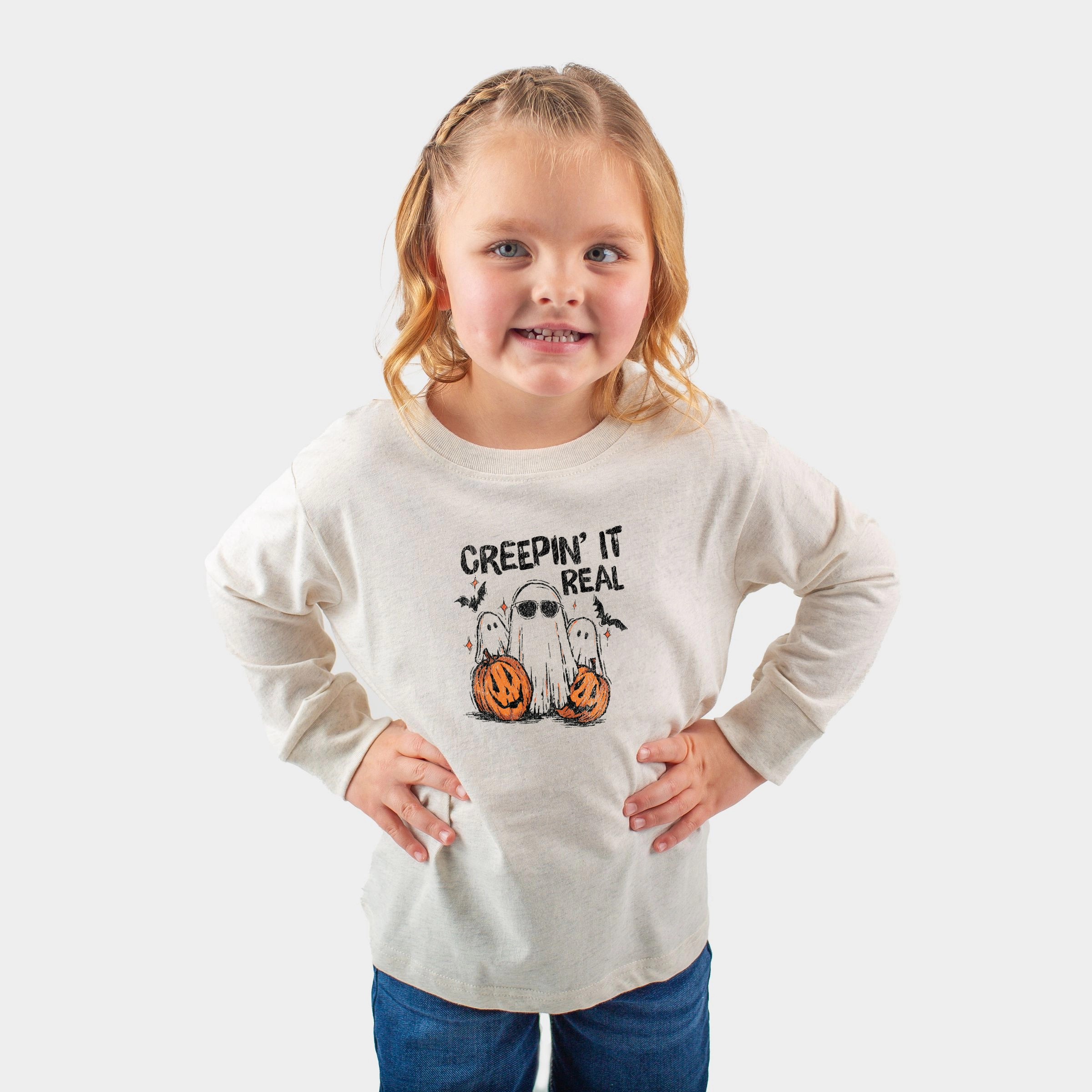 The Juniper Shop - Toddler Long Sleeve Graphic Tee Creepin it Real Ghosts