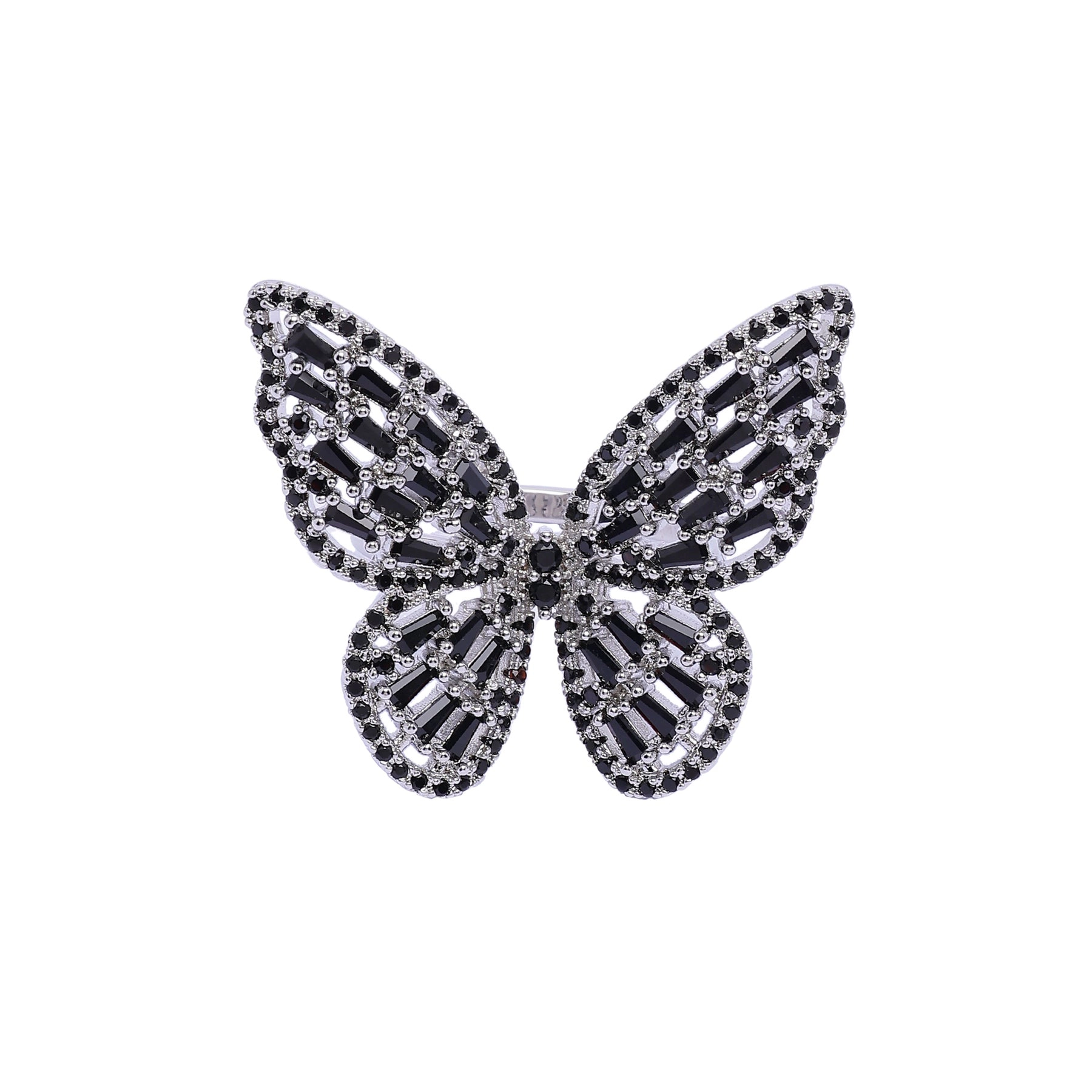 AGP Paris Women's Butterfly Sparkle Adjustable Ring