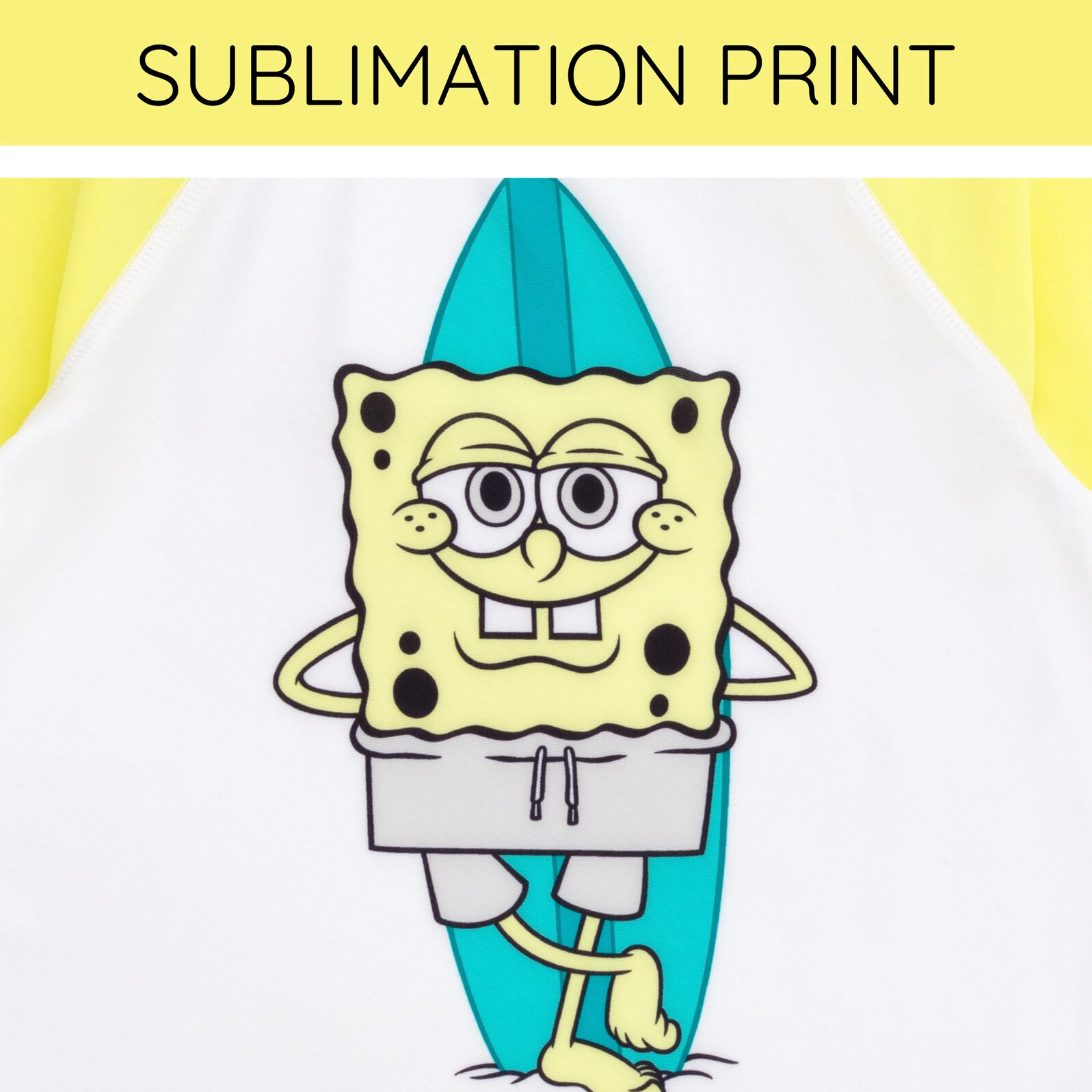 SpongeBob SquarePants Boys' 2-Piece Swimwear Rash Guard and Swim Trunks Set