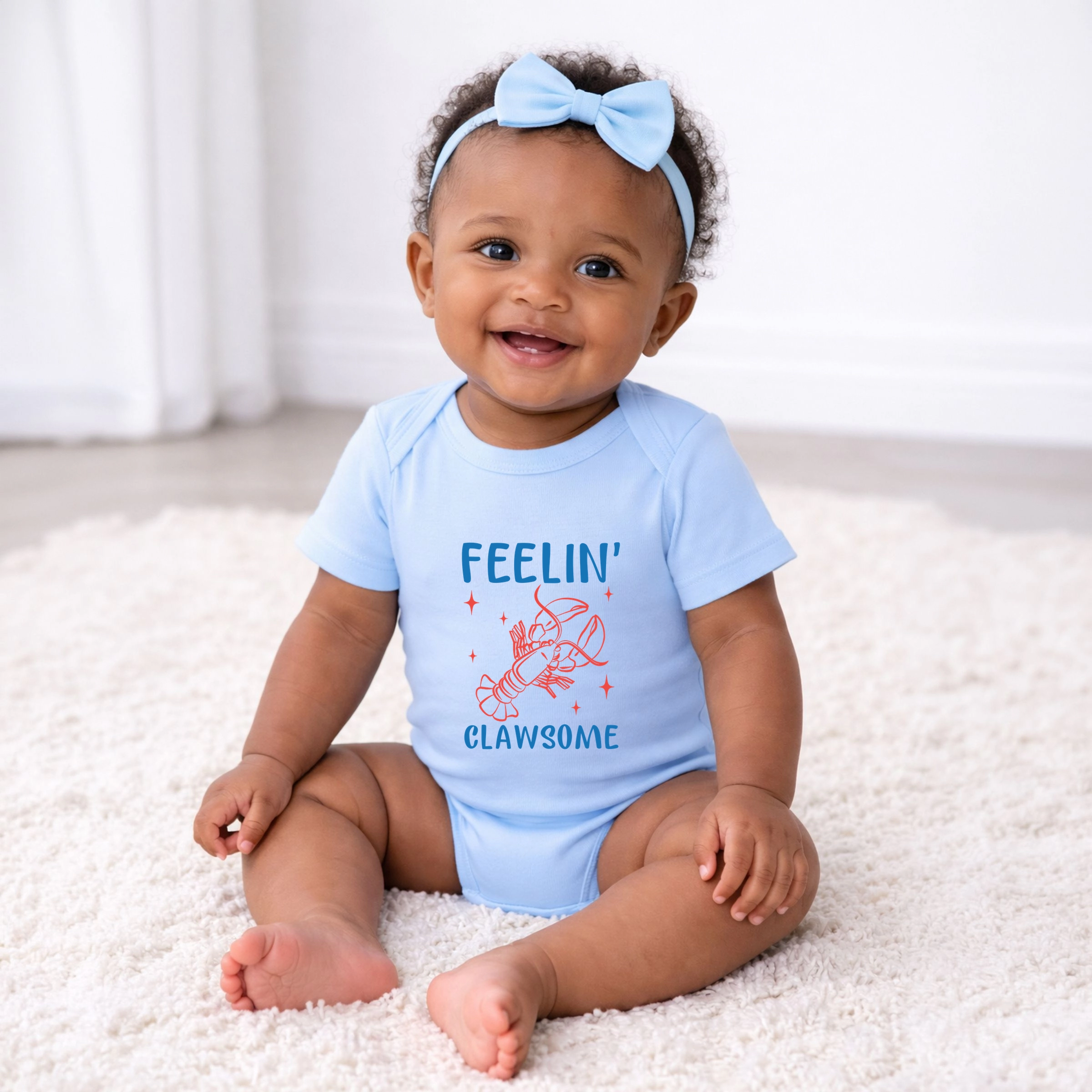 The Juniper Shop - Feelin' Clawsome Lobster Baby Short Sleeve Graphic Bodysuit