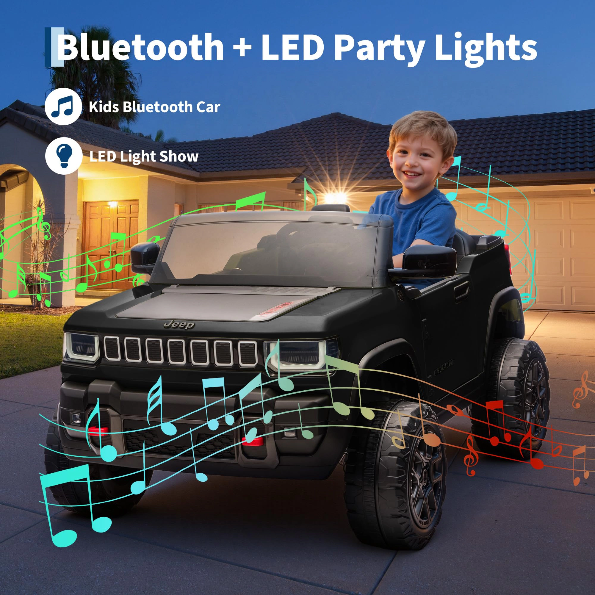 24V Licensed Ride on Car for Big Kids, 2-Seater Electric Truck with Remote, 3 Speeds, Music & Lights