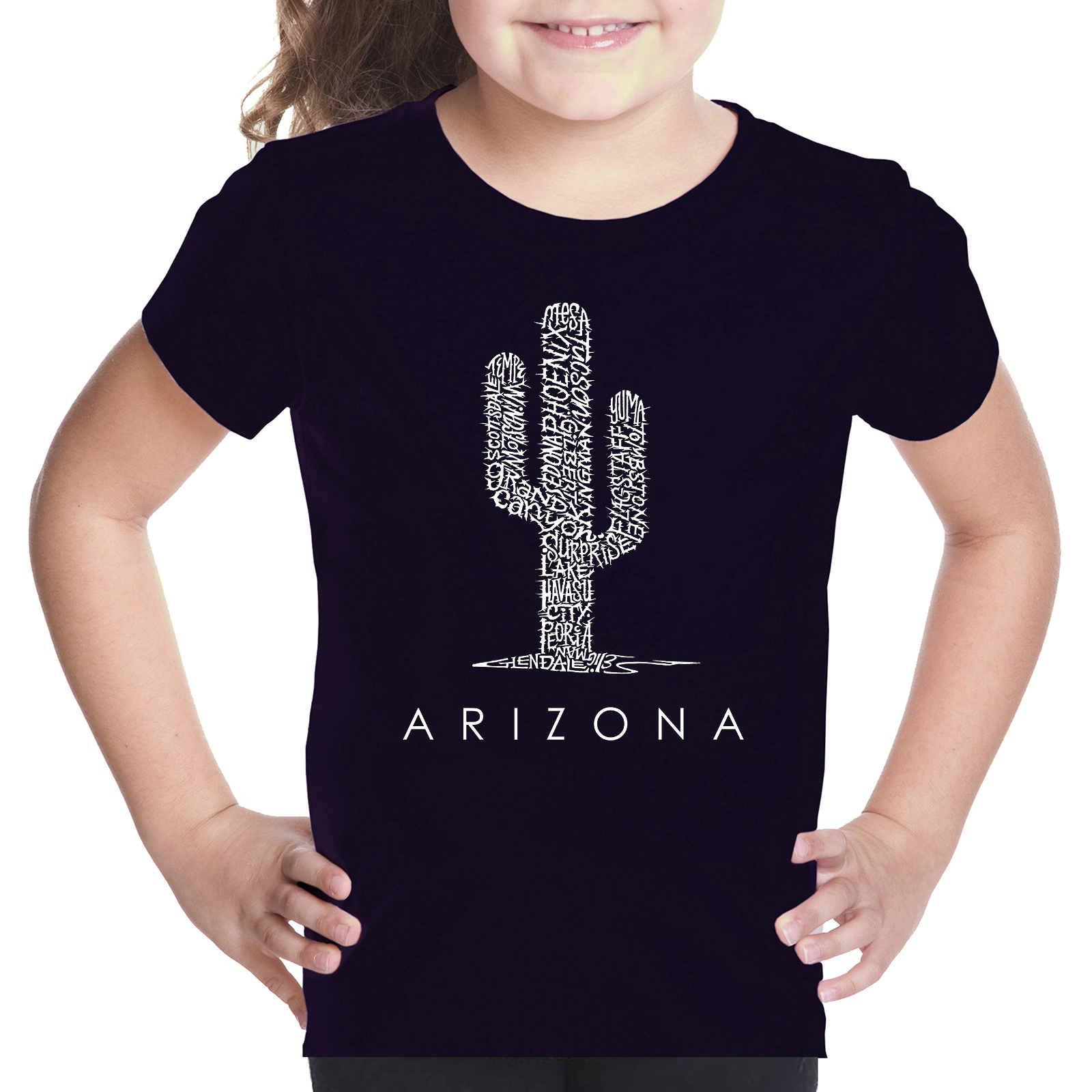 LA Pop Art Girls Word T-Shirt - Arizona Cities