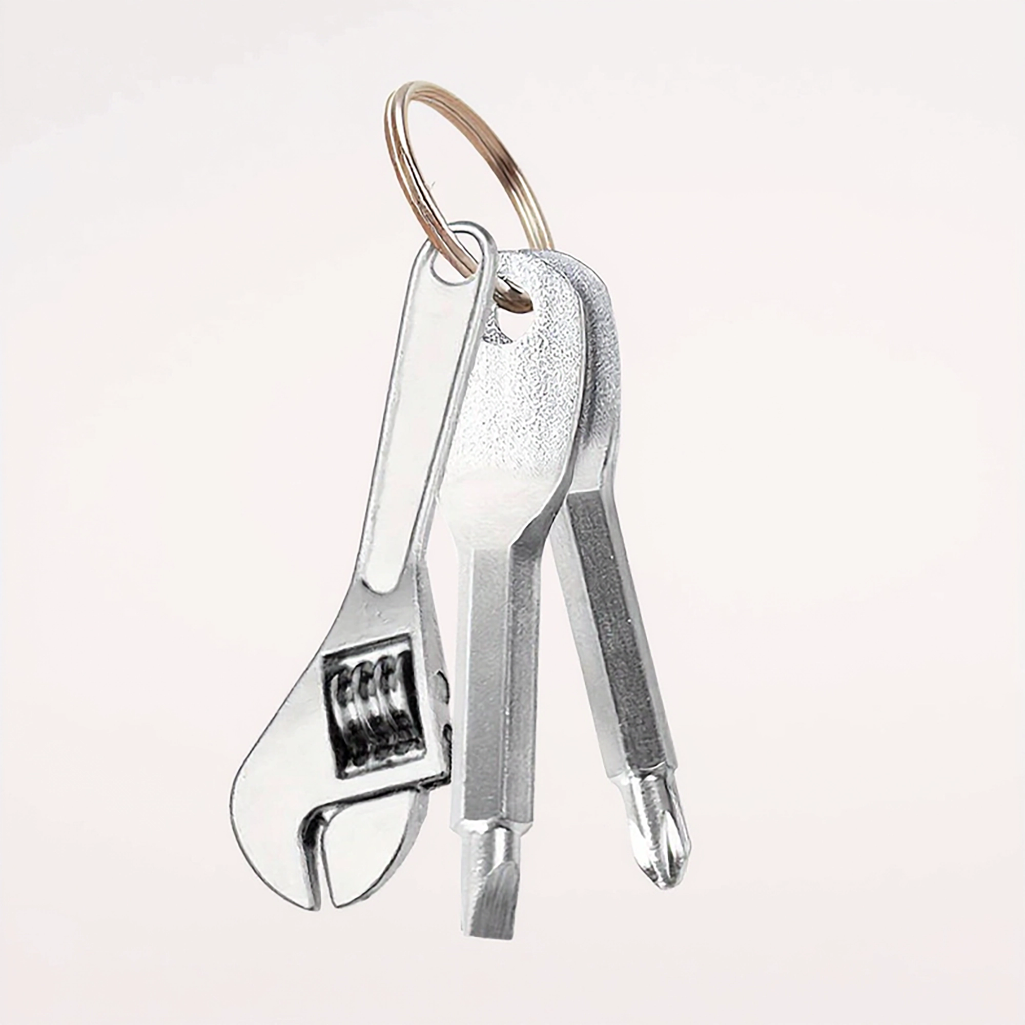Alilang Women's Mini Keychain Tool Set with Adjustable Wrench Screwdriver and Compact Multi Tool Design 3x2in