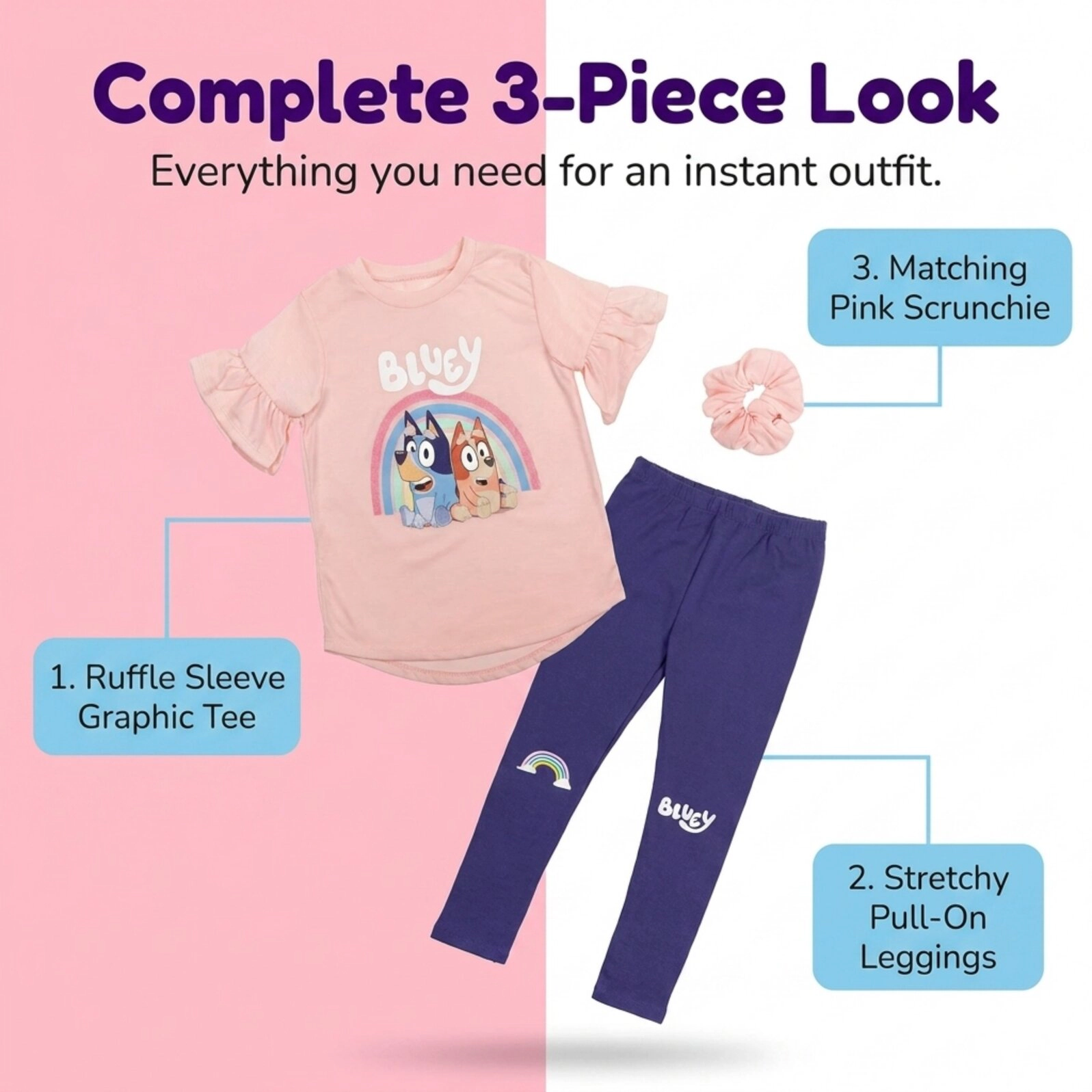 Bluey Girls' T-Shirt and Leggings Set