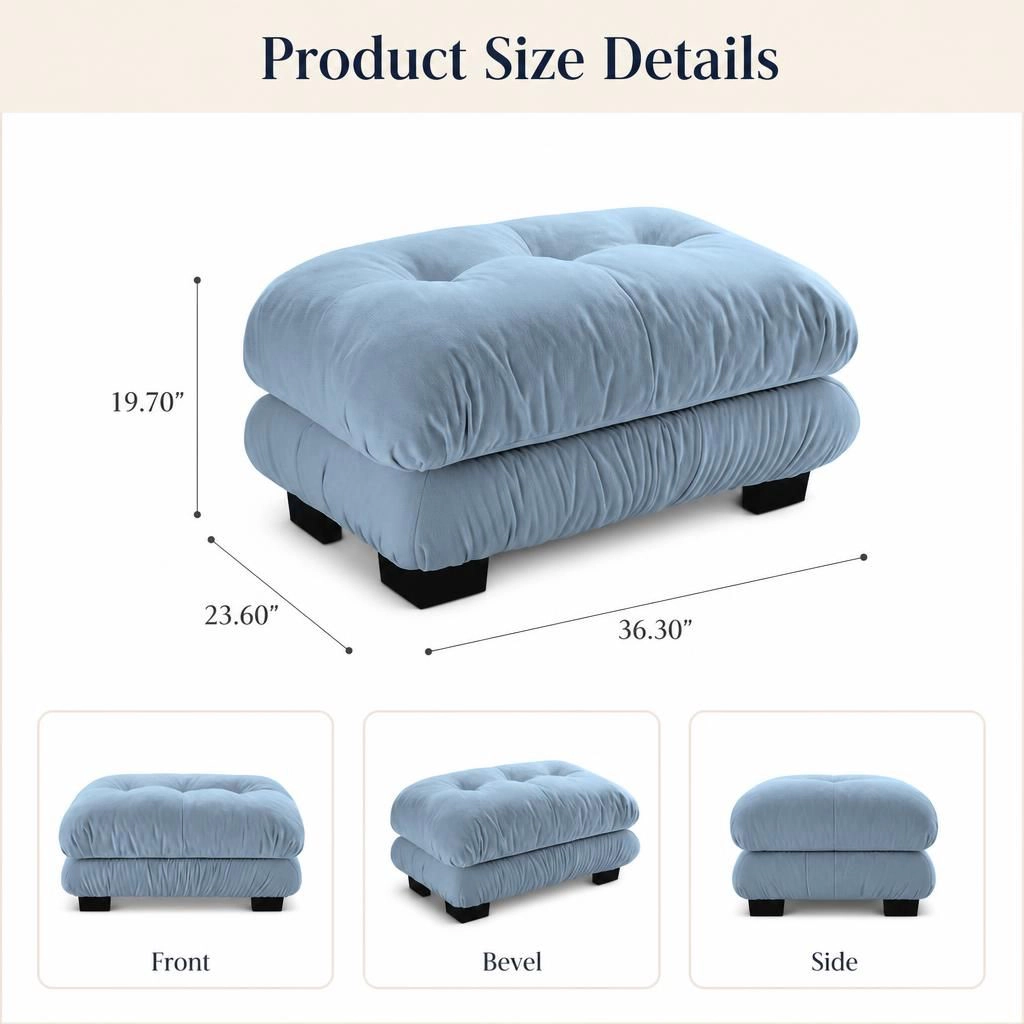 GOODSILO Upholstered Rectangular Multi Use Ottoman