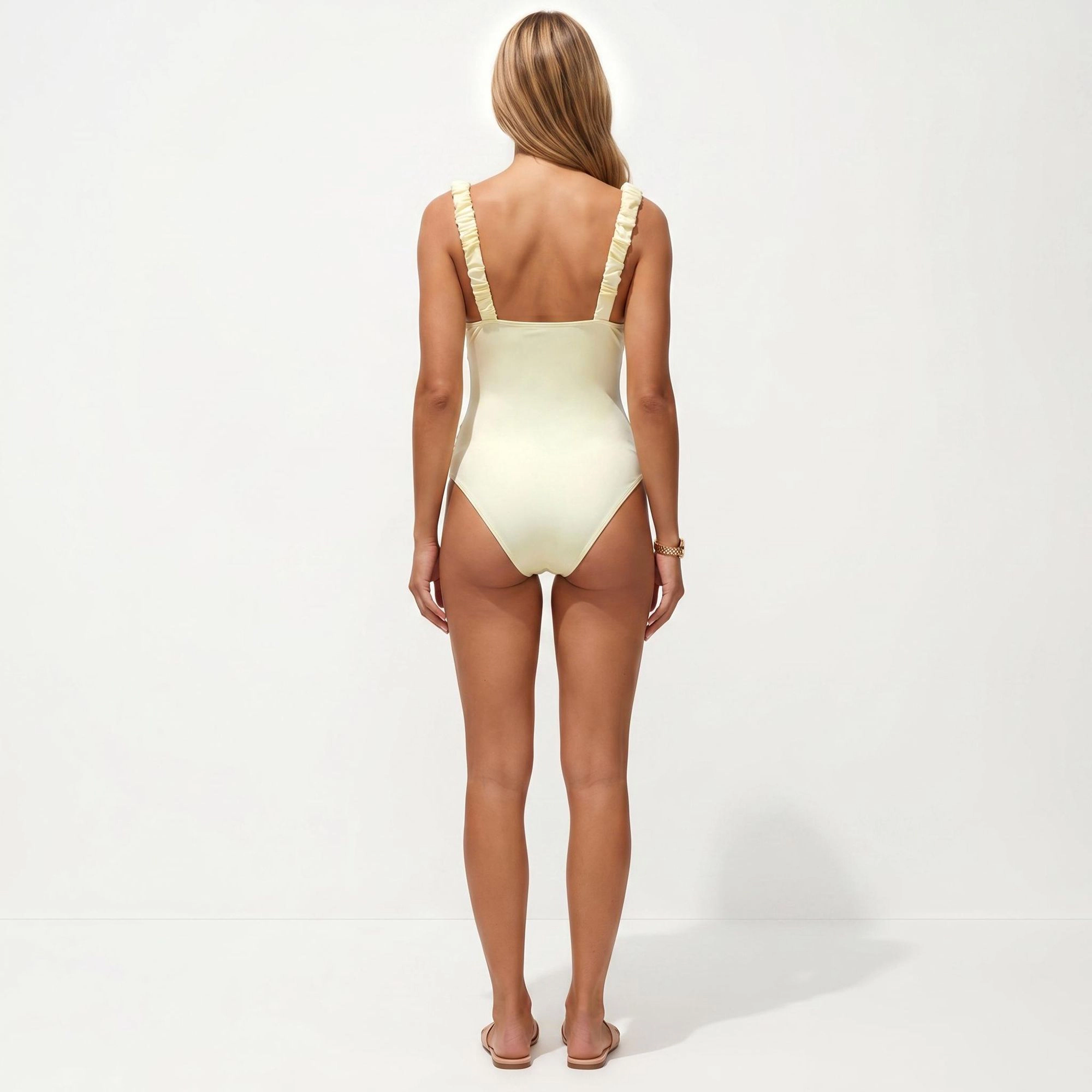 Anna-Kaci Women V-Neck Maternity One-Piece Swimsuit - Ruched Sides, Adjustable Straps