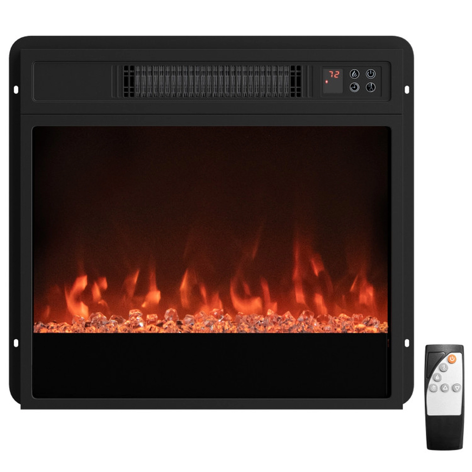 SUGIFT 18-in 9 Flame Colors Remote Control Electric Fireplace Insert 19.17-in x 5.12-in x 16.93-in 5000 BTU Black
