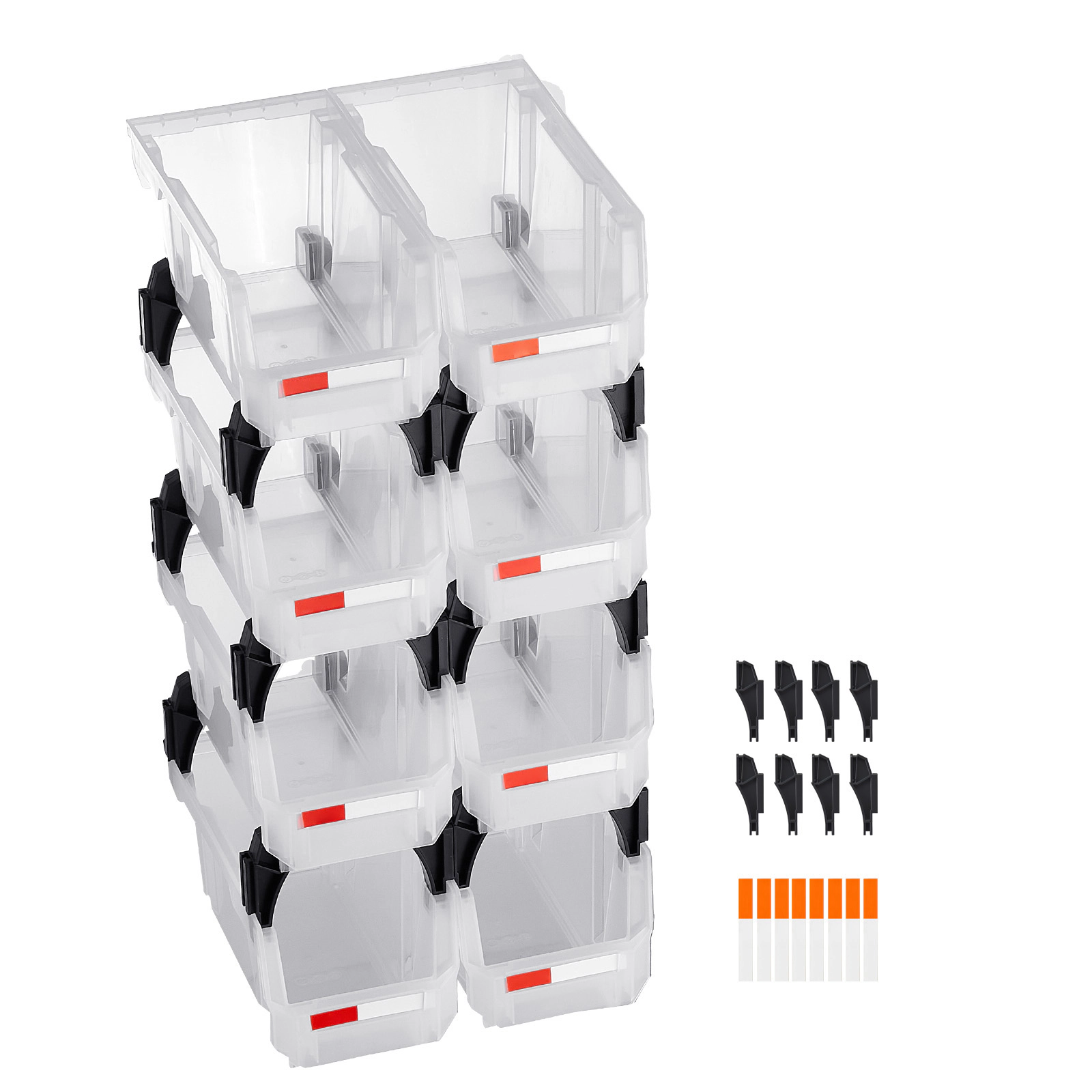 HONGGE Plastic Stackable Storage Bins Plastic Containers for Organizing Storage Bins for Closet Garage Small Parts
