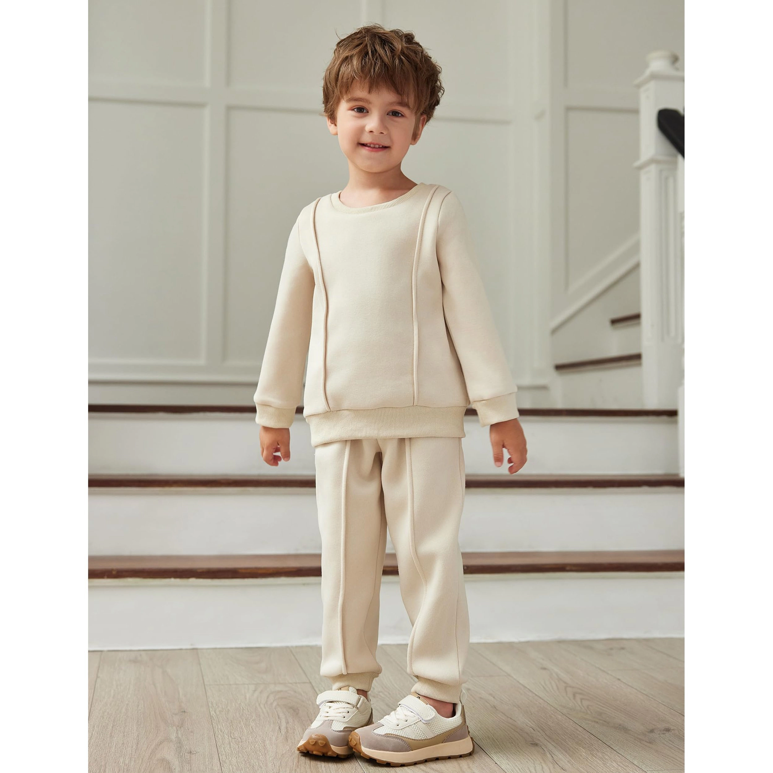 Arshiner Boys Piece Outfits Crewneck Sweatshirt Top Casual Pants Set Sweatsuit Fall