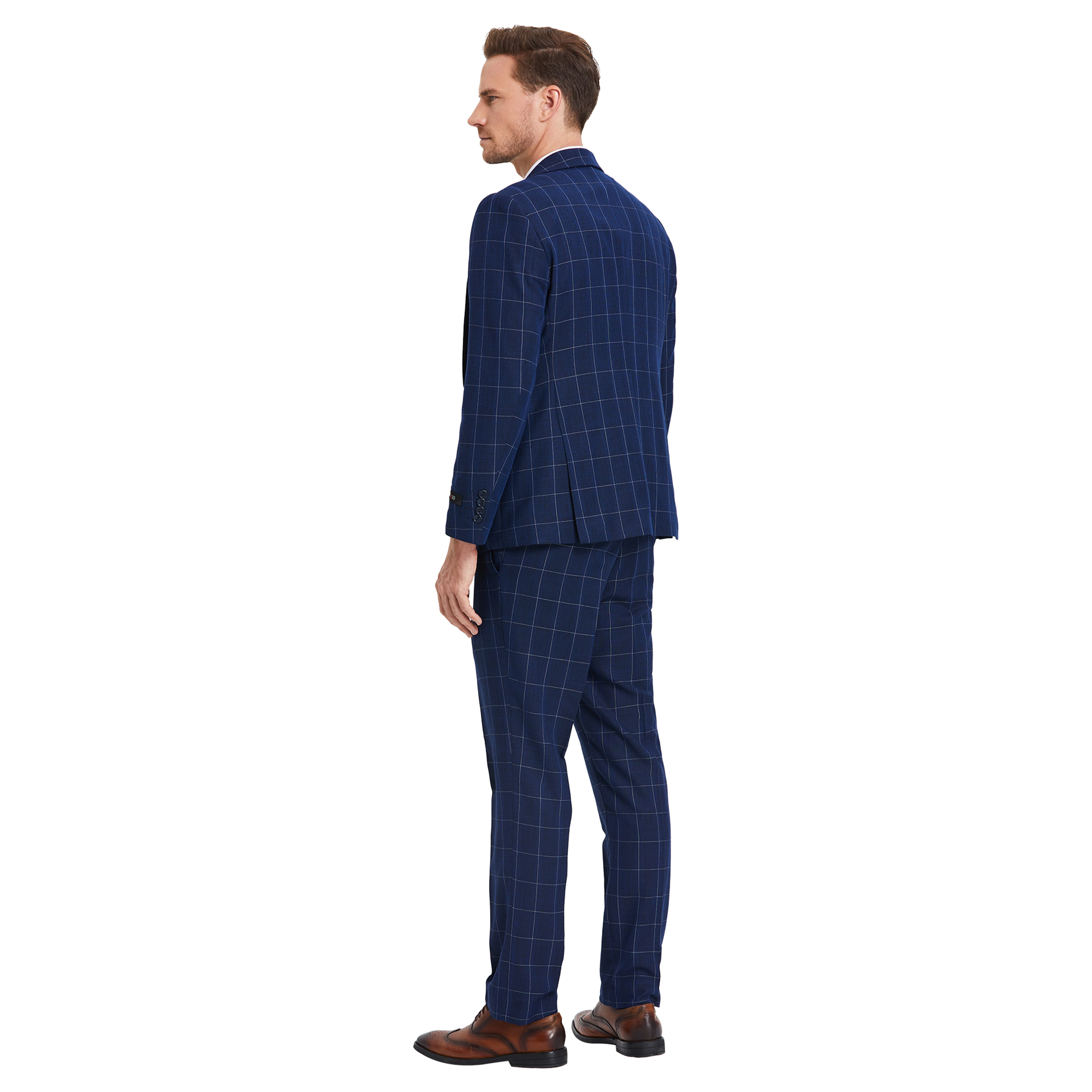 Tazzio Mens Skinny Fit Floral Jacquard 3pc Suit Set, Matching Bowtie Included