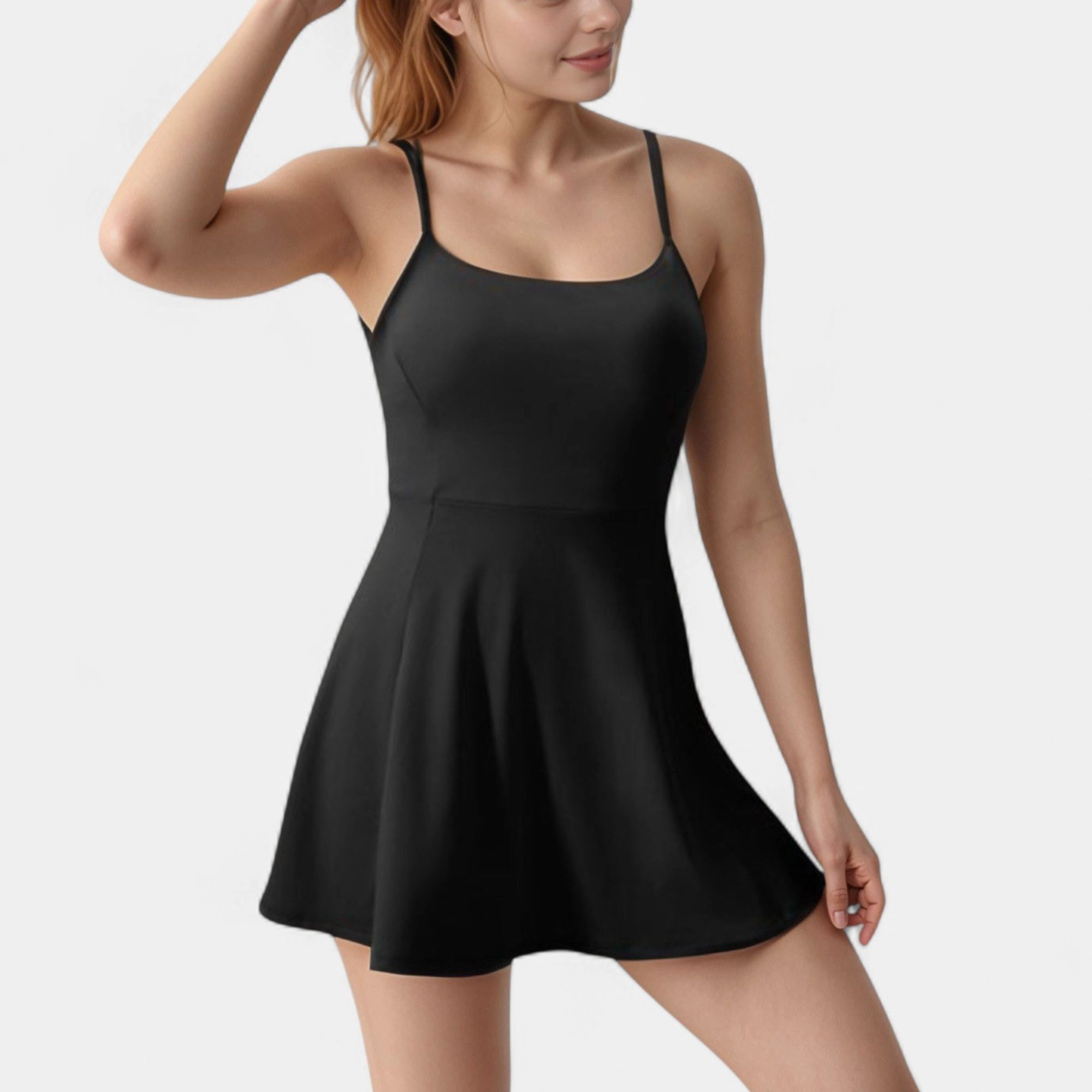 Anna-Kaci Women's Spaghetti Strap A-Line Tennis Dress - Sleeveless Activewear Mini
