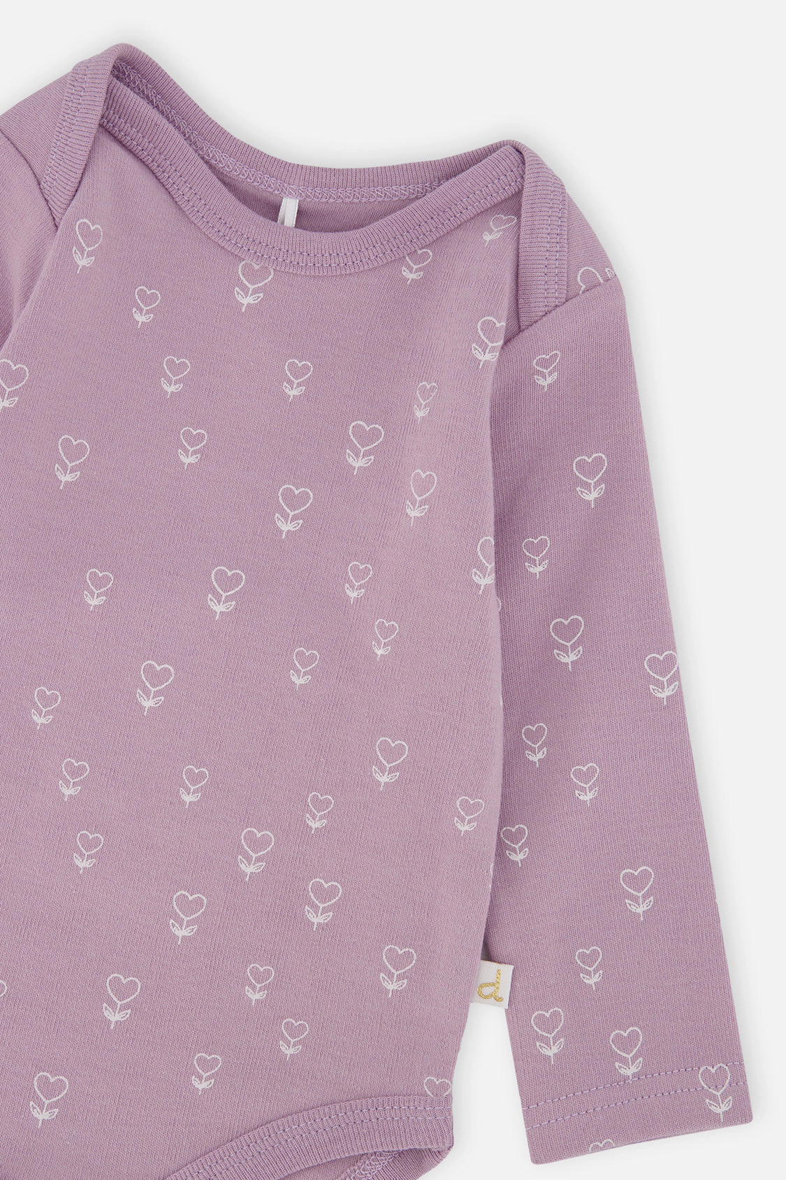 Deux par Girls Organic Cotton Long Sleeve Onesie with Floral Print