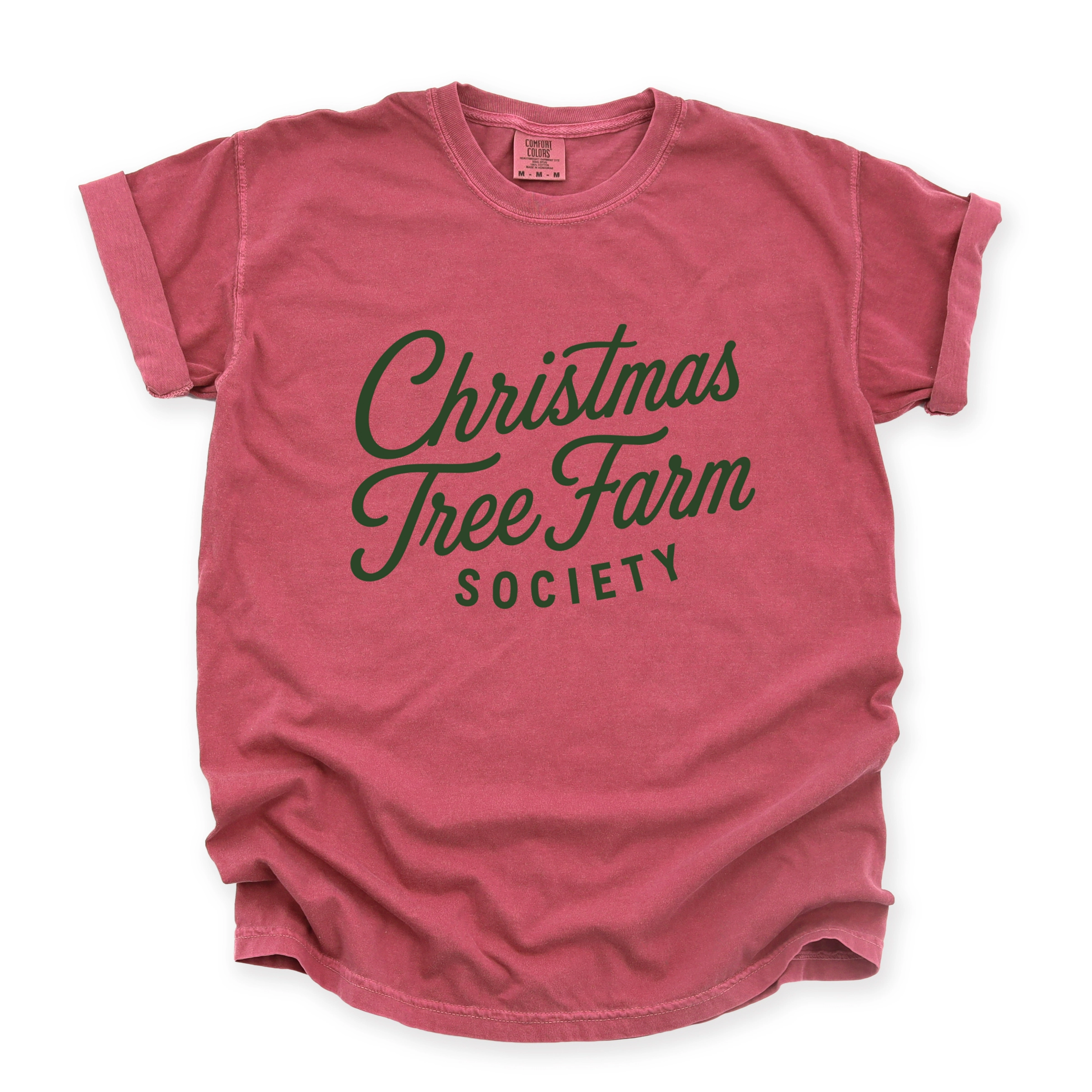 Simply Sage Market - Women's Garment Dyed Graphic T-Shirt Christmas Tree Farm Society