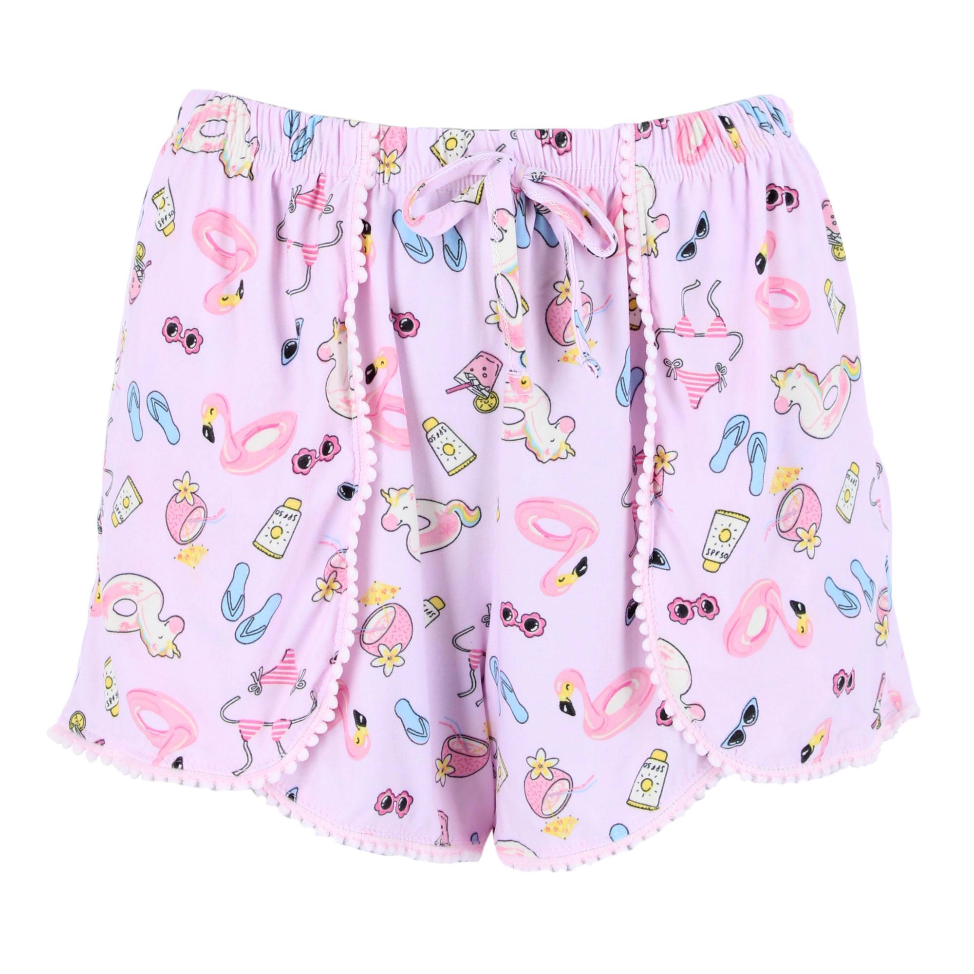 CTM Women's Summer Pool Party Notched Collar Pajama Set by Gabriella