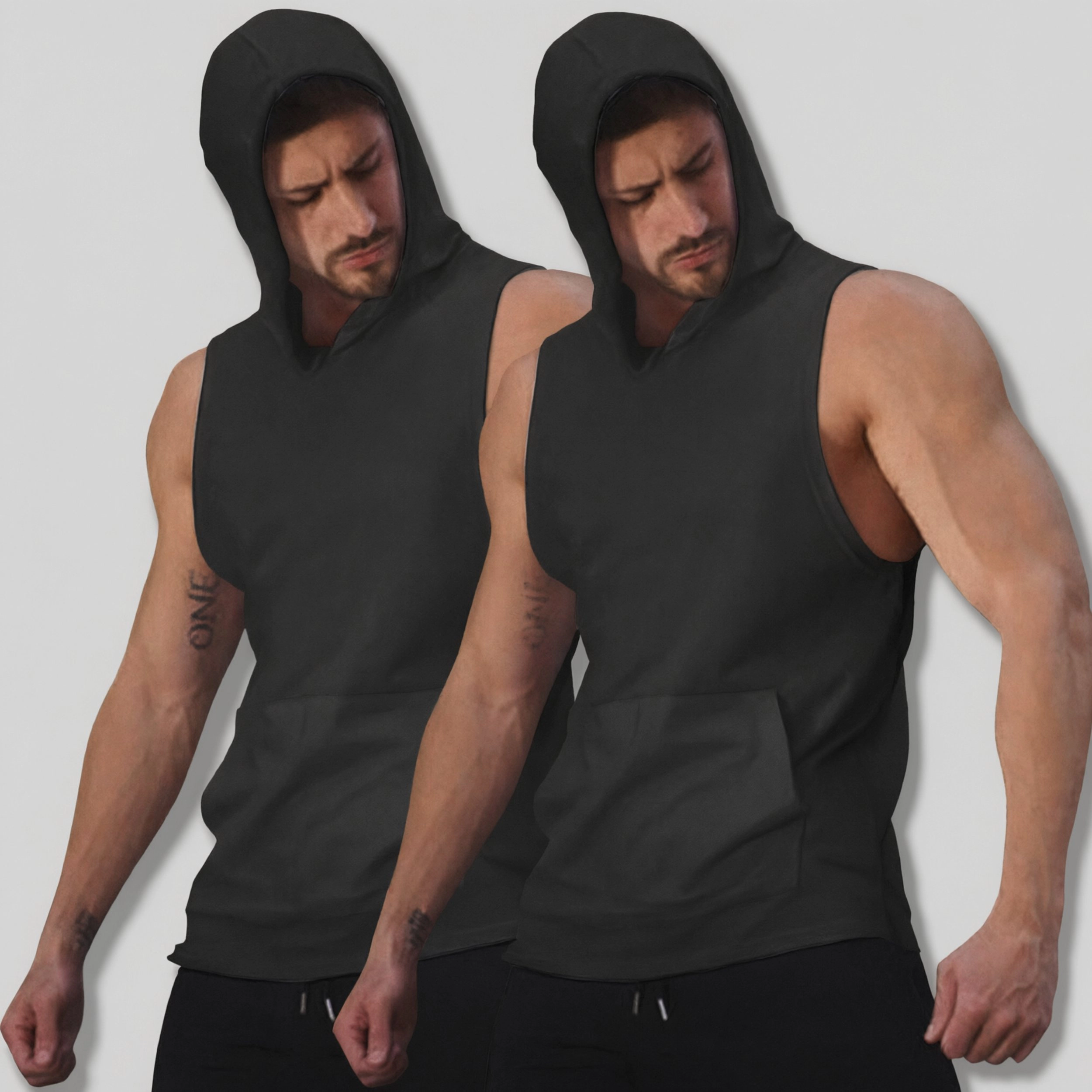 COOFANDY Men's Athletic Fit Sleeveless Hooded Gym Training Tank Top