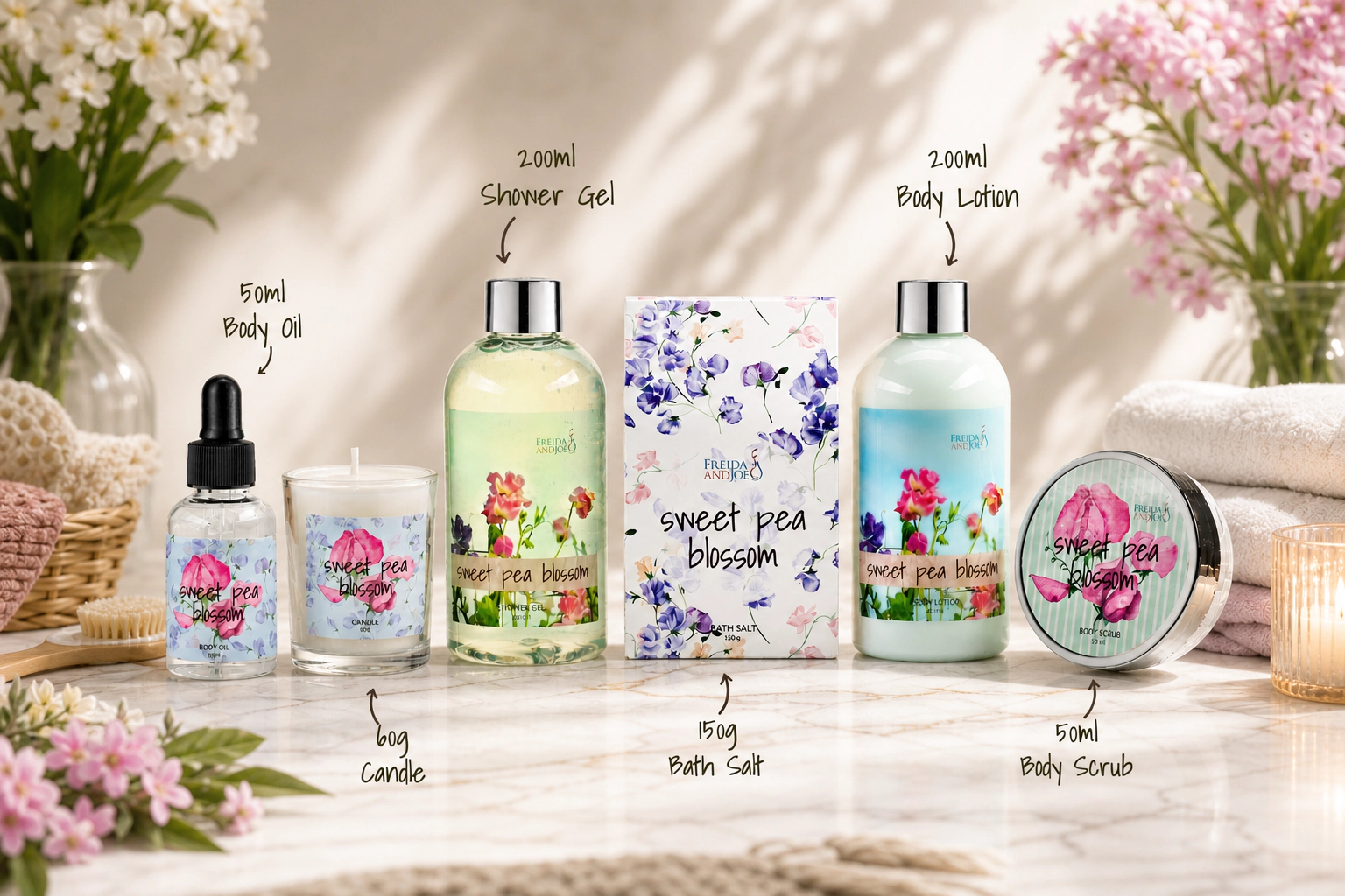 Freida and Joe  Women Mother’s Day Sweet Floral Blossom Spa Gift Basket