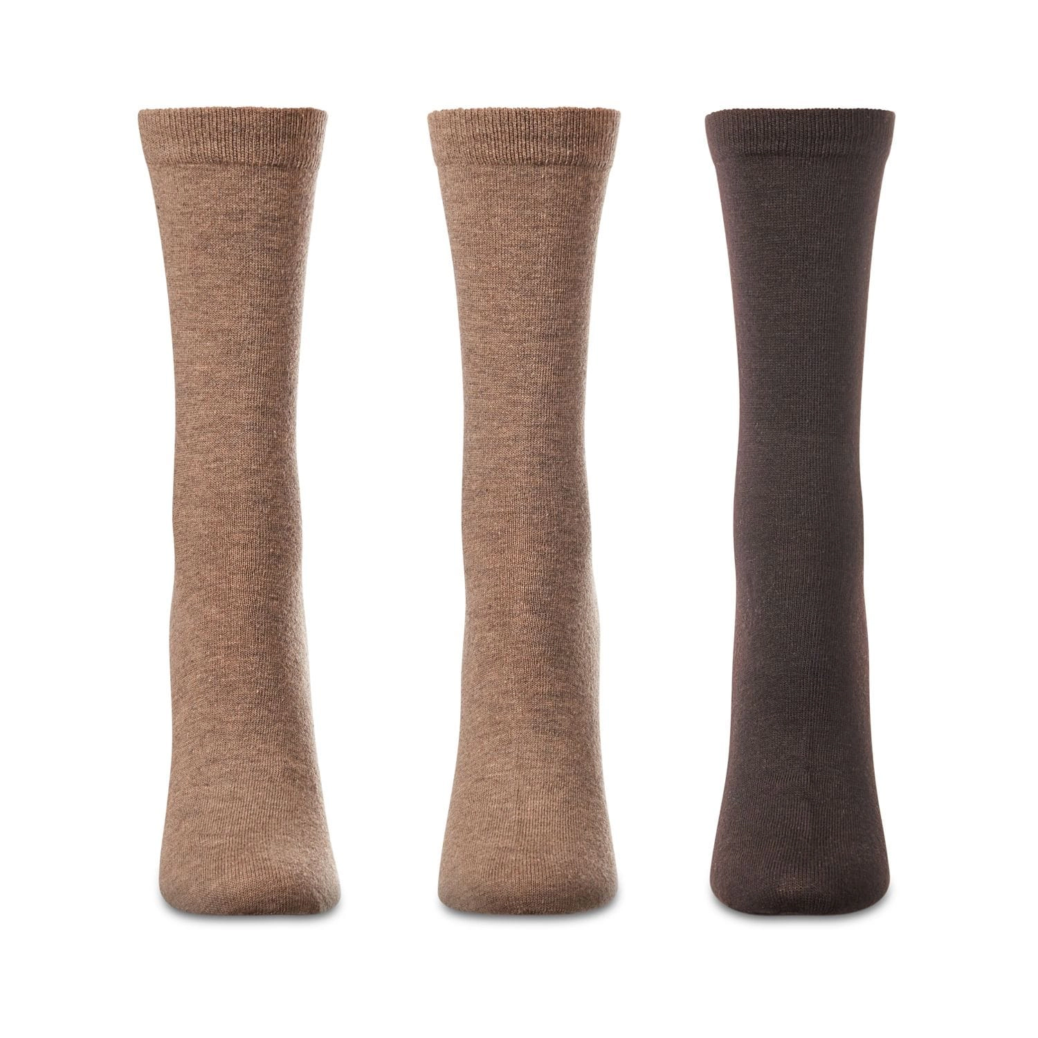 MeMoi Women's 6 Pair Pack Basic Solid Soft Flat Knit Crew Socks