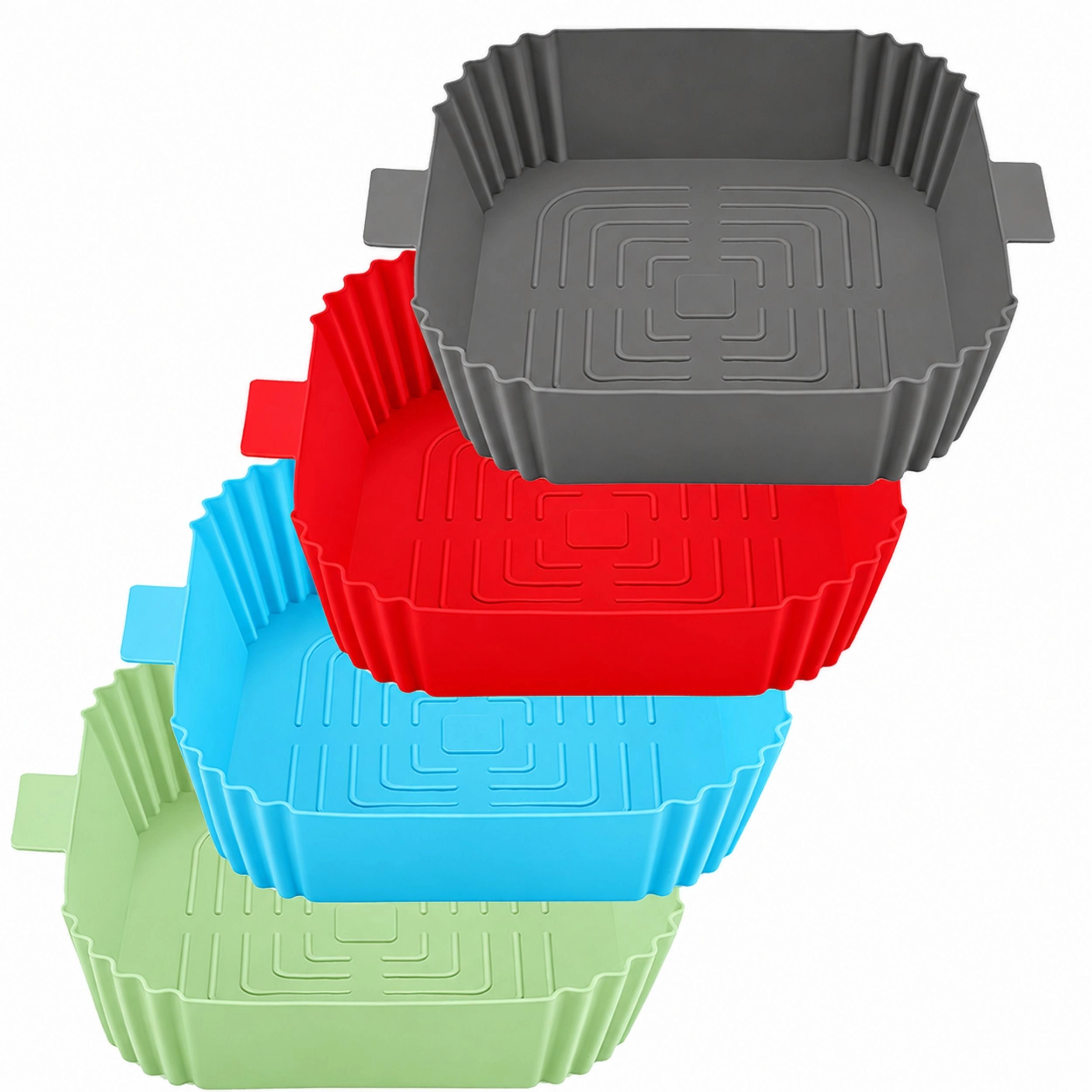 Home Collection Reusable Square Silicone Air Fryer Liner for 3 to 6 Qt Baskets