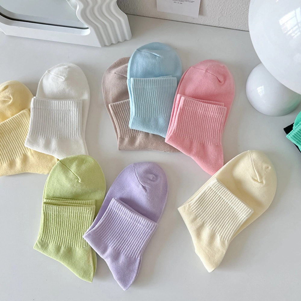 10 Pairs Women's Cotton Crew Ankle Socks Lightweight Casual Daily Socks